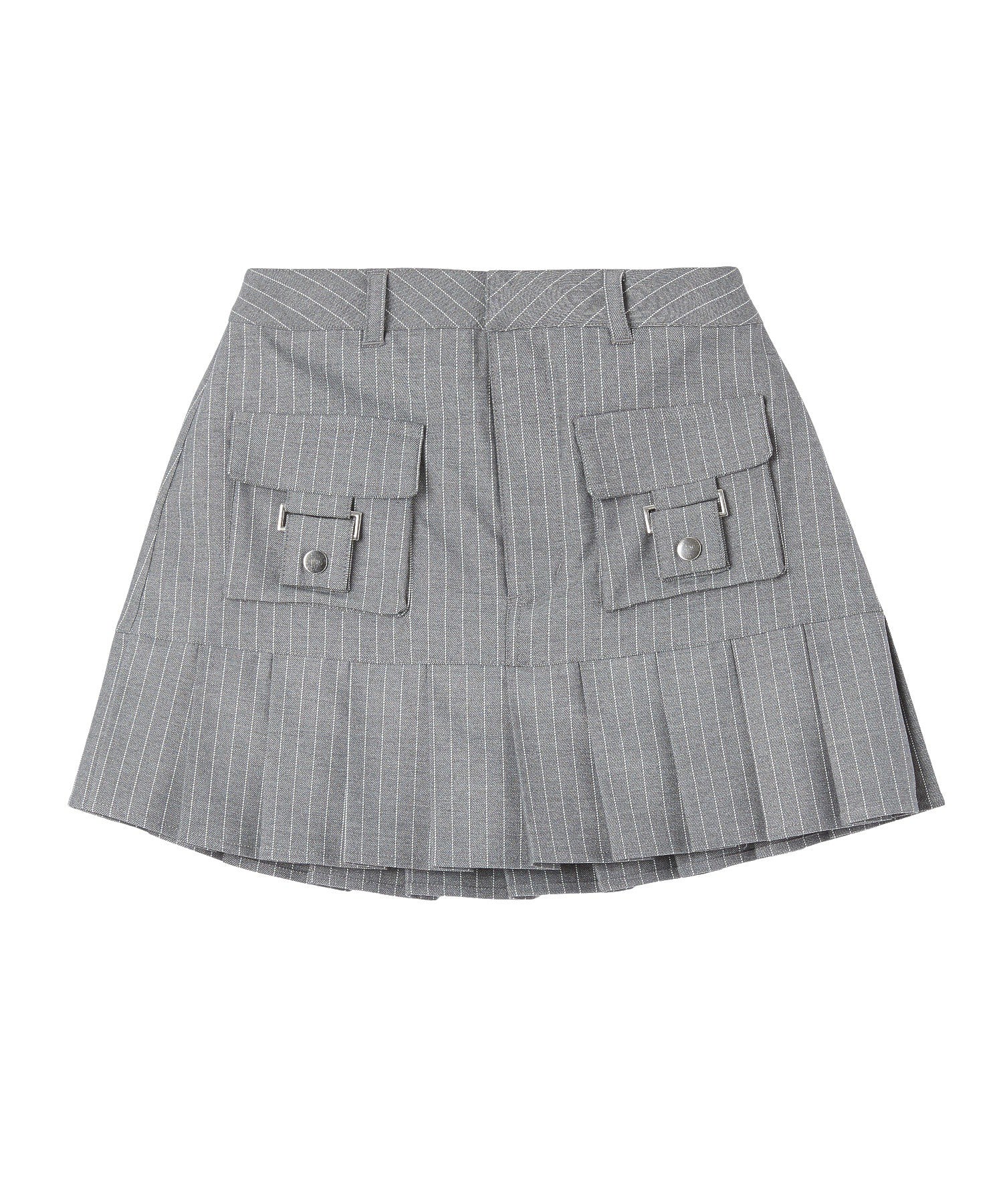STRIPE PLEATS HEM MINI SKIRT