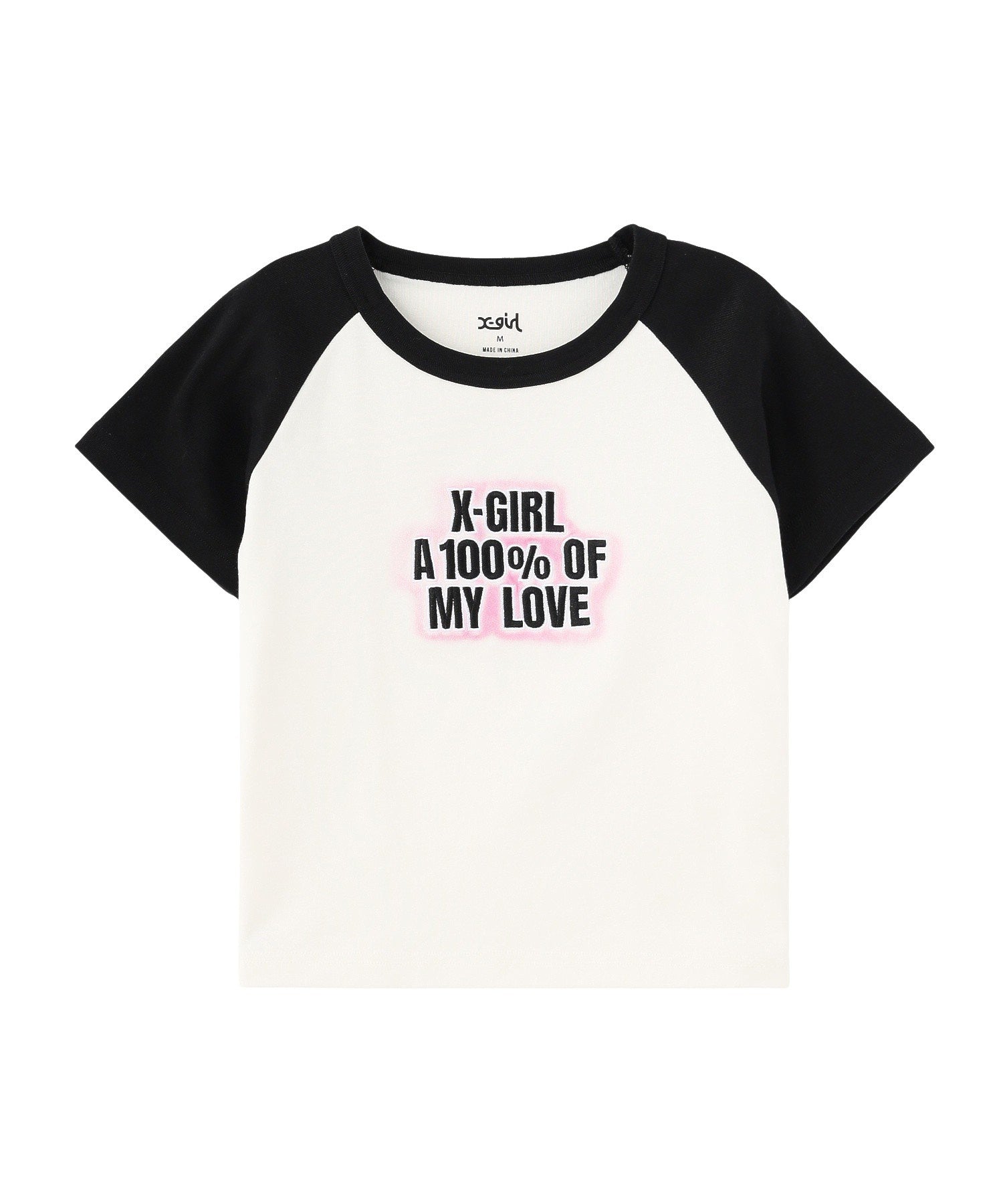 SPRAY AND EMBROIDERY LOGO RAGLAN S/S BABY TEE