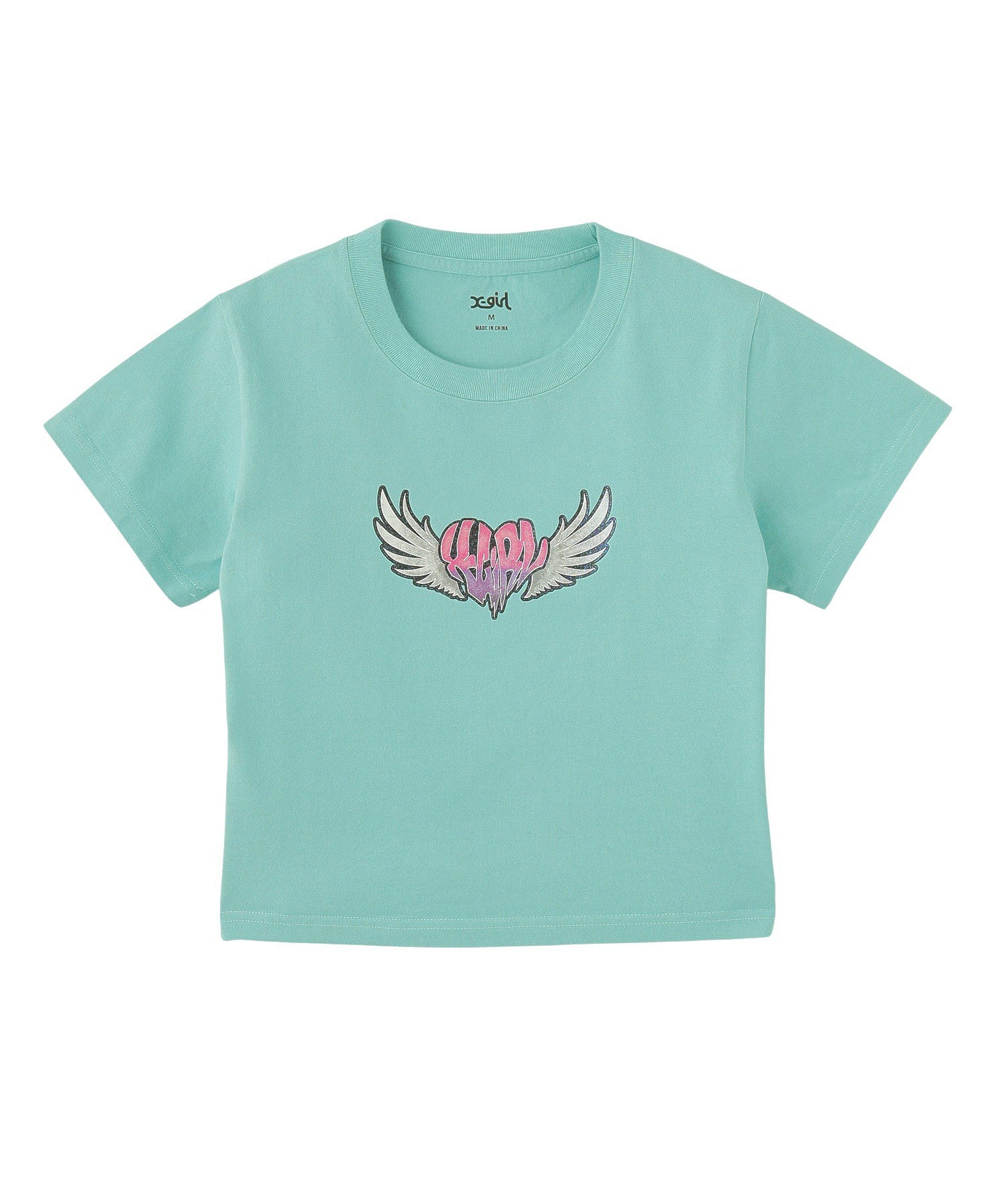 HEART WING SHINY LOGO S/S CROPPED TEE