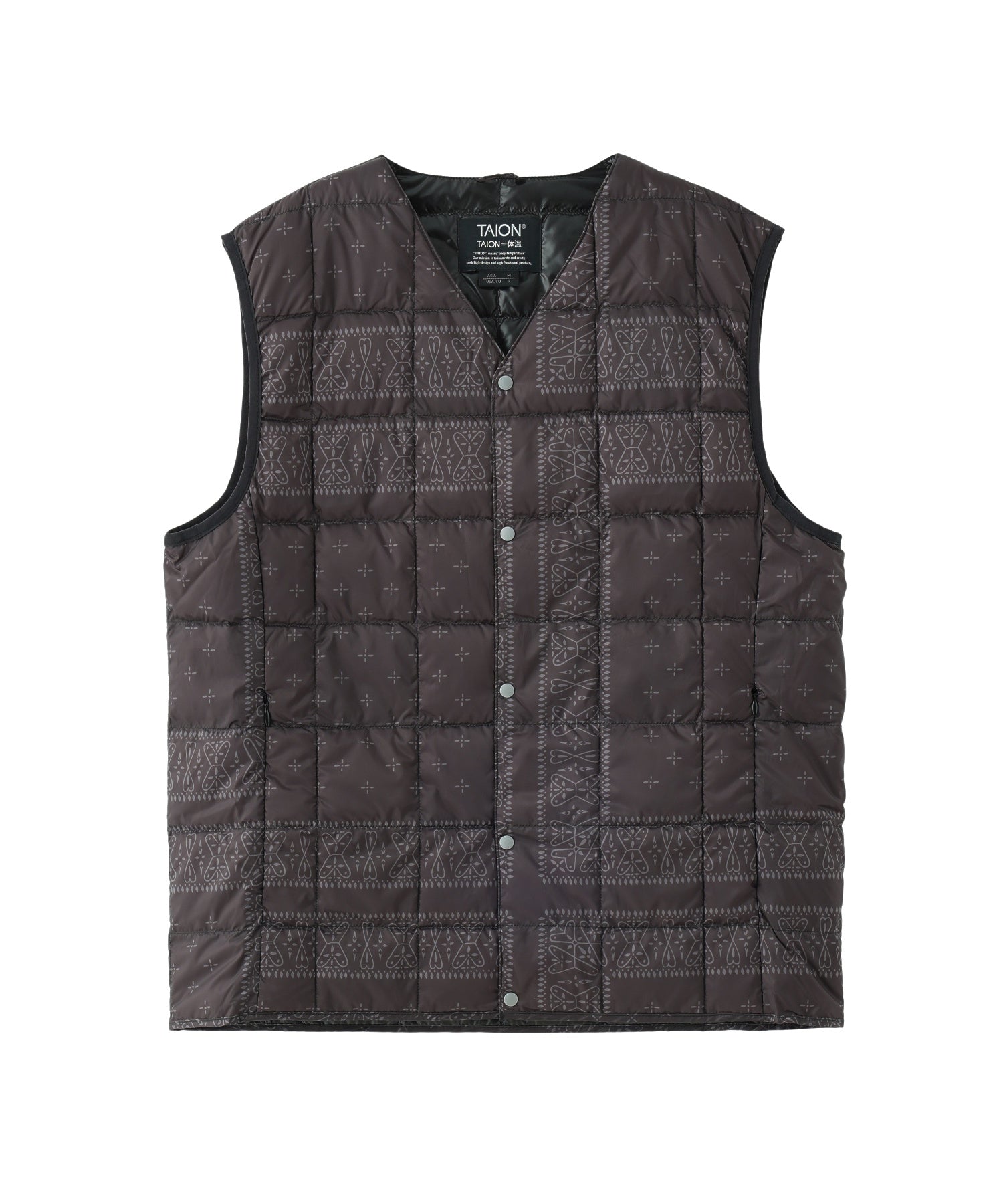 TAION/タイオン/V NECK BUTTON DOWN VEST/TAION-001