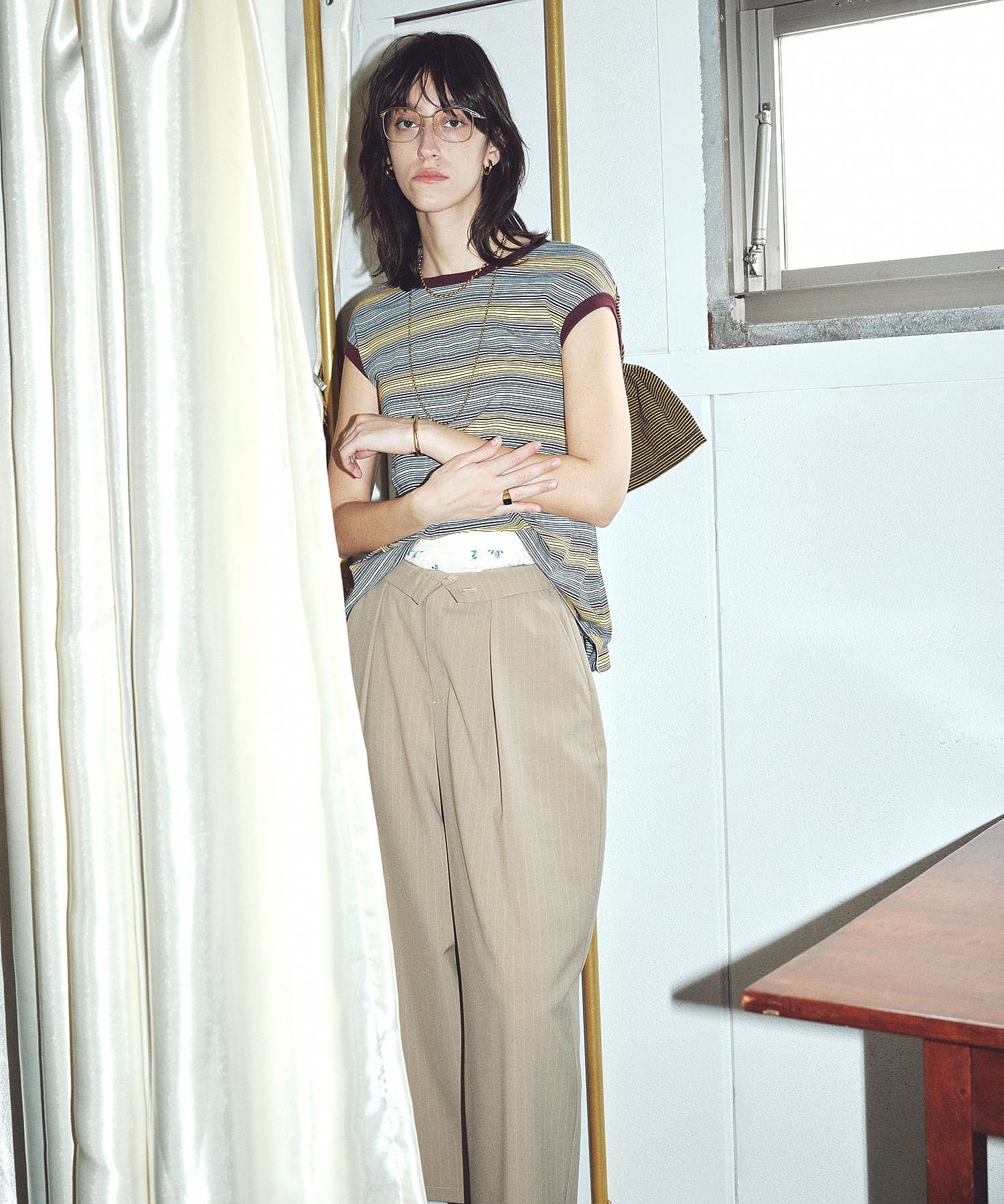 CREOLME/MULTI STRIPE L/S TEE