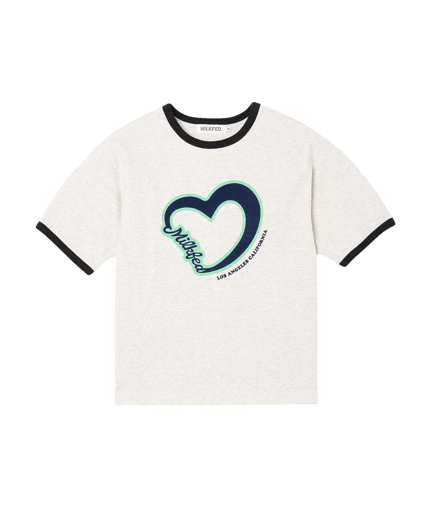 HEART LOGO FLOCK PRINT RINGER TEE