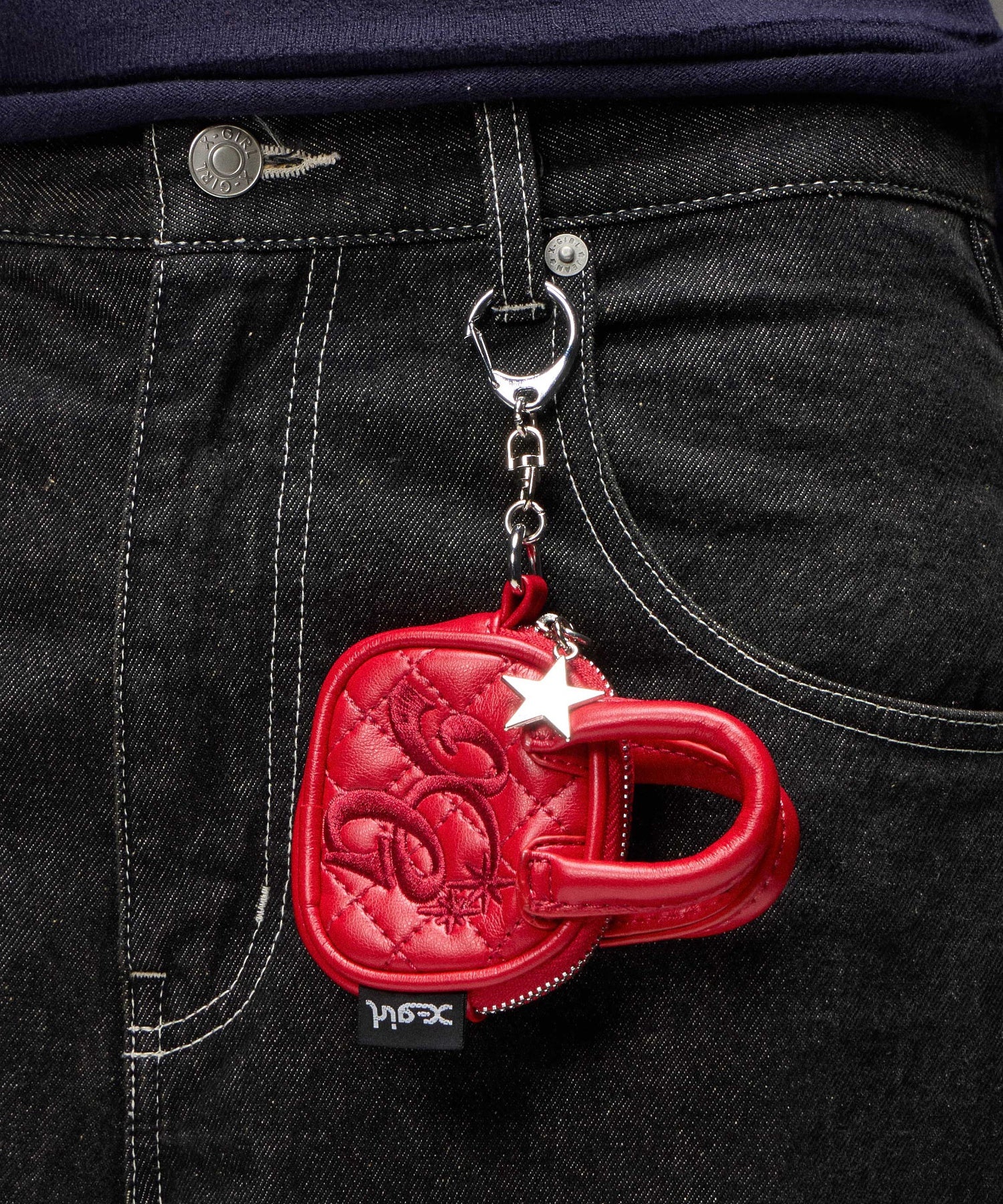 XG LOGO MINI QUILTED BOSTON BAG CHARM