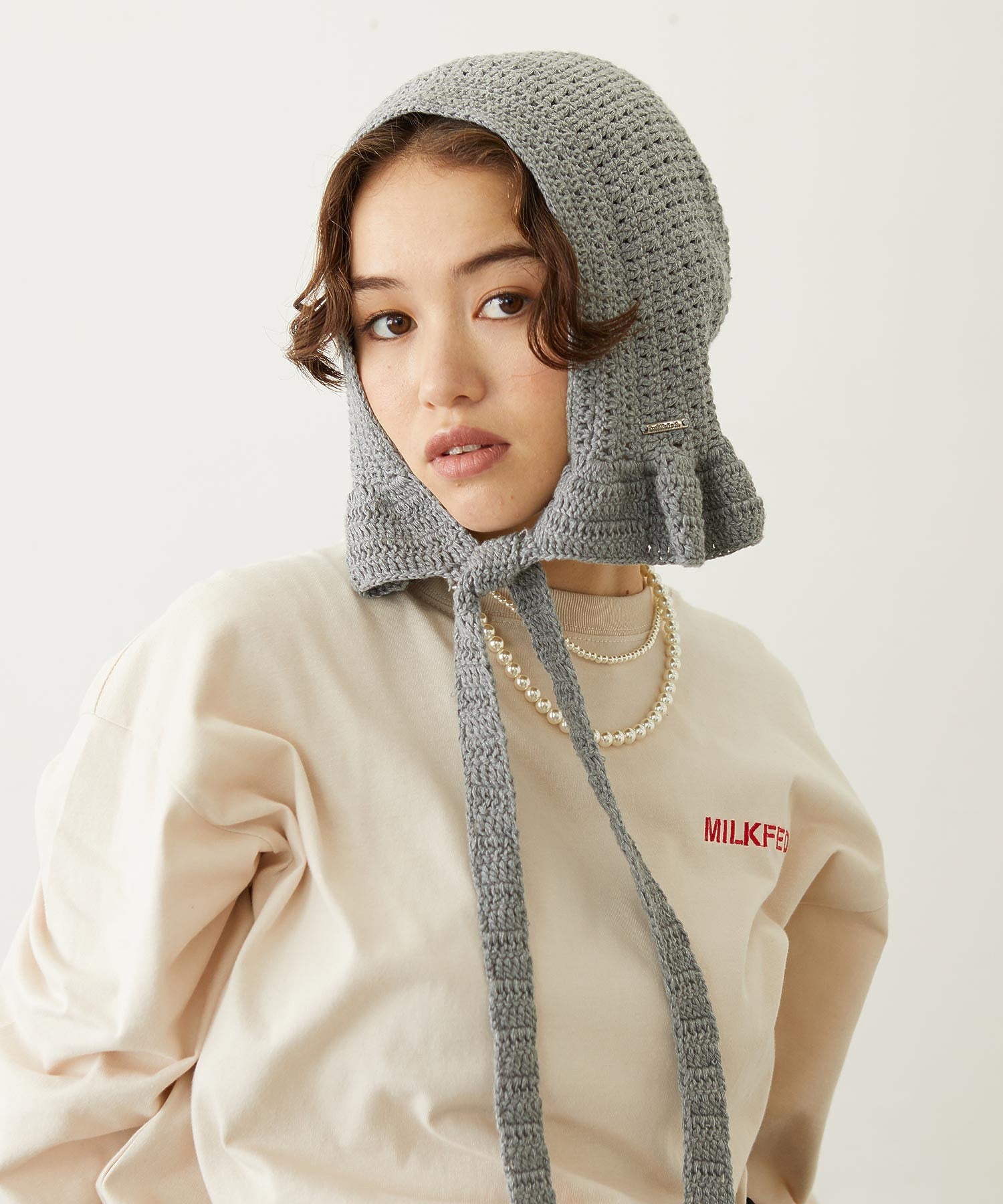 FRILL KNIT BONNET