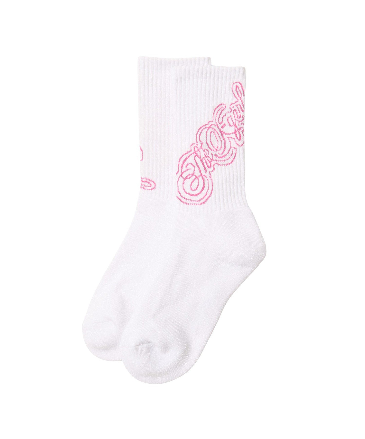 GLITTER SCRIPT LOGO JACQUARD RIB SOCKS
