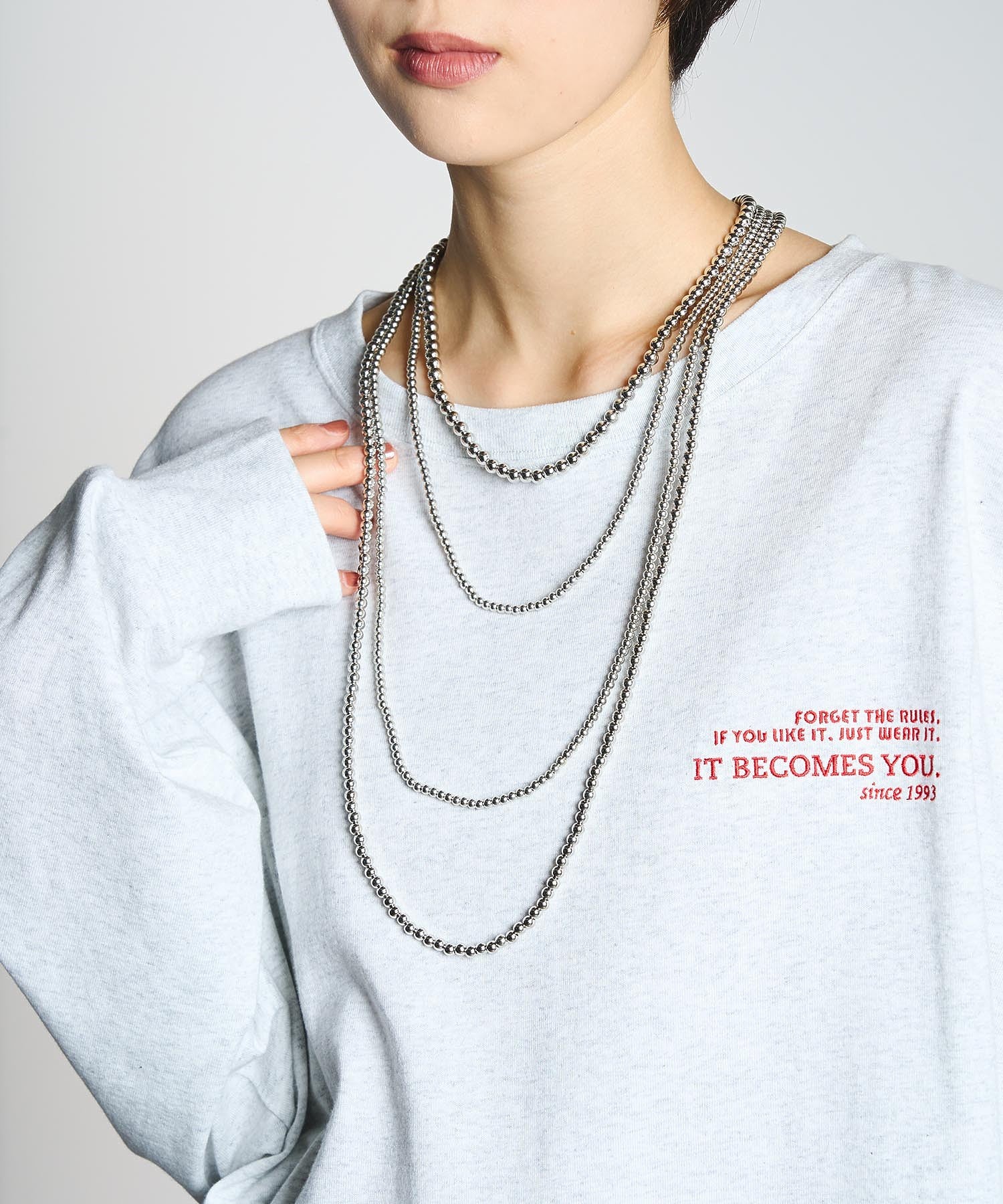 THREE STANDARD BALL NECKLACE