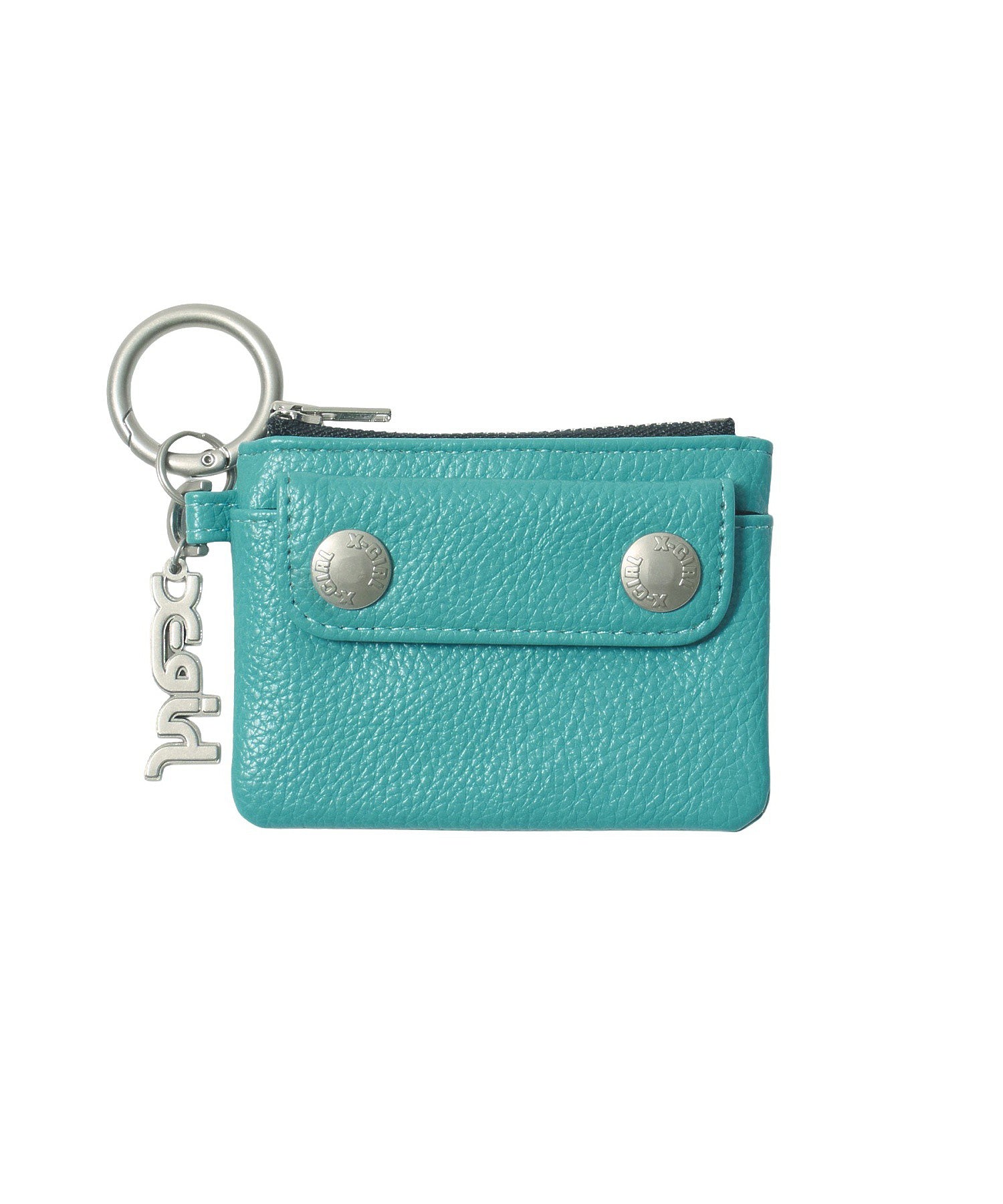 MILLS LOGO CHARM FAUX LEATHER COMPACT WALLET