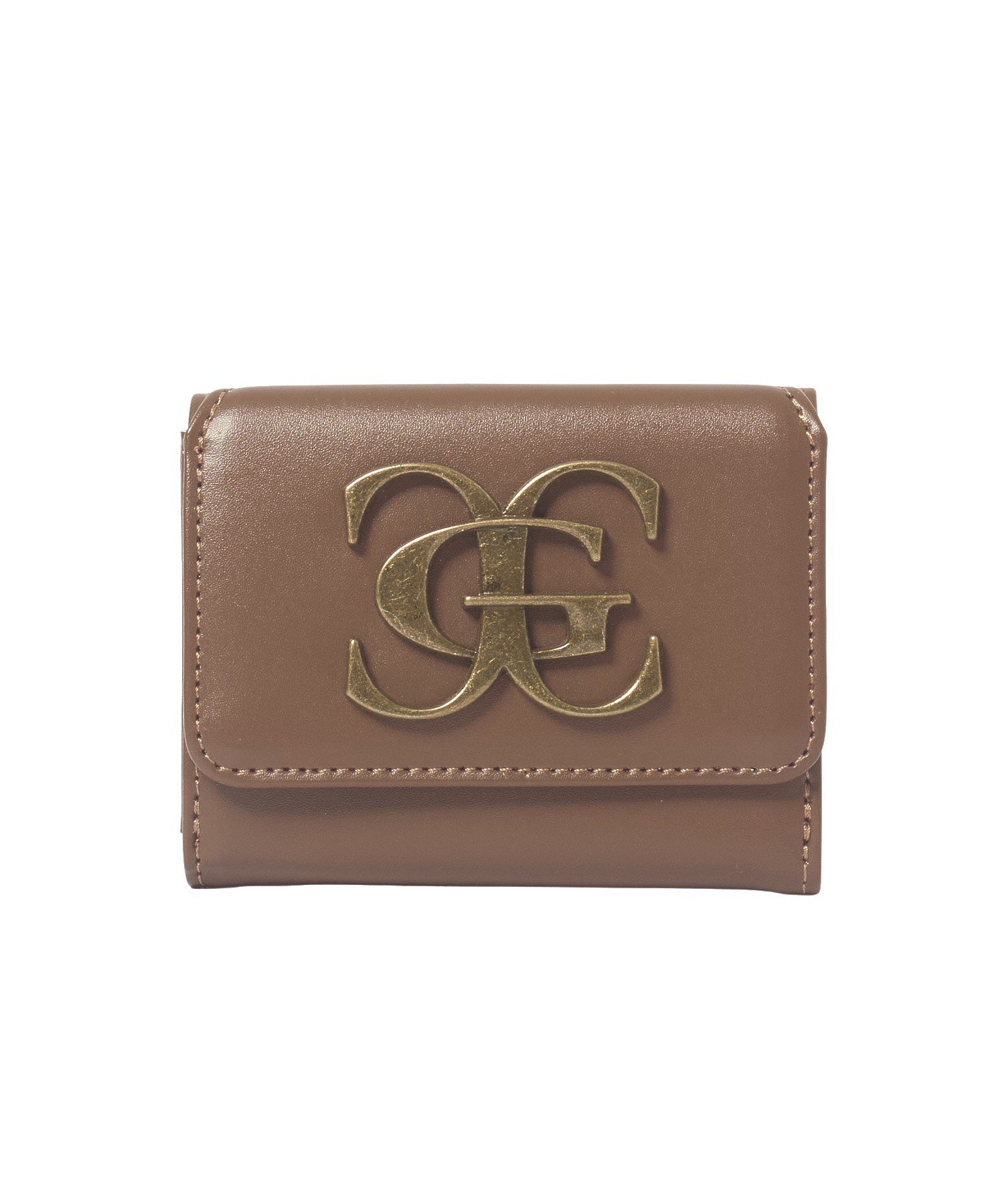 METAL XG EMBLEM FAUX LEATHER MINI WALLET