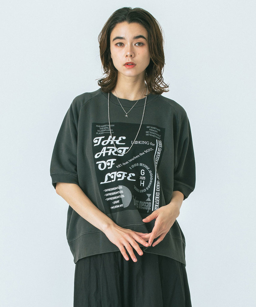 トレーナー スウェット (GENE HEAVENS)HALF SLEEVE GRAPHIC SWEAT レディース GENE HEAVENS/HALF SLEEVE GRAPHIC SWEAT – calif（カリフ）公式
