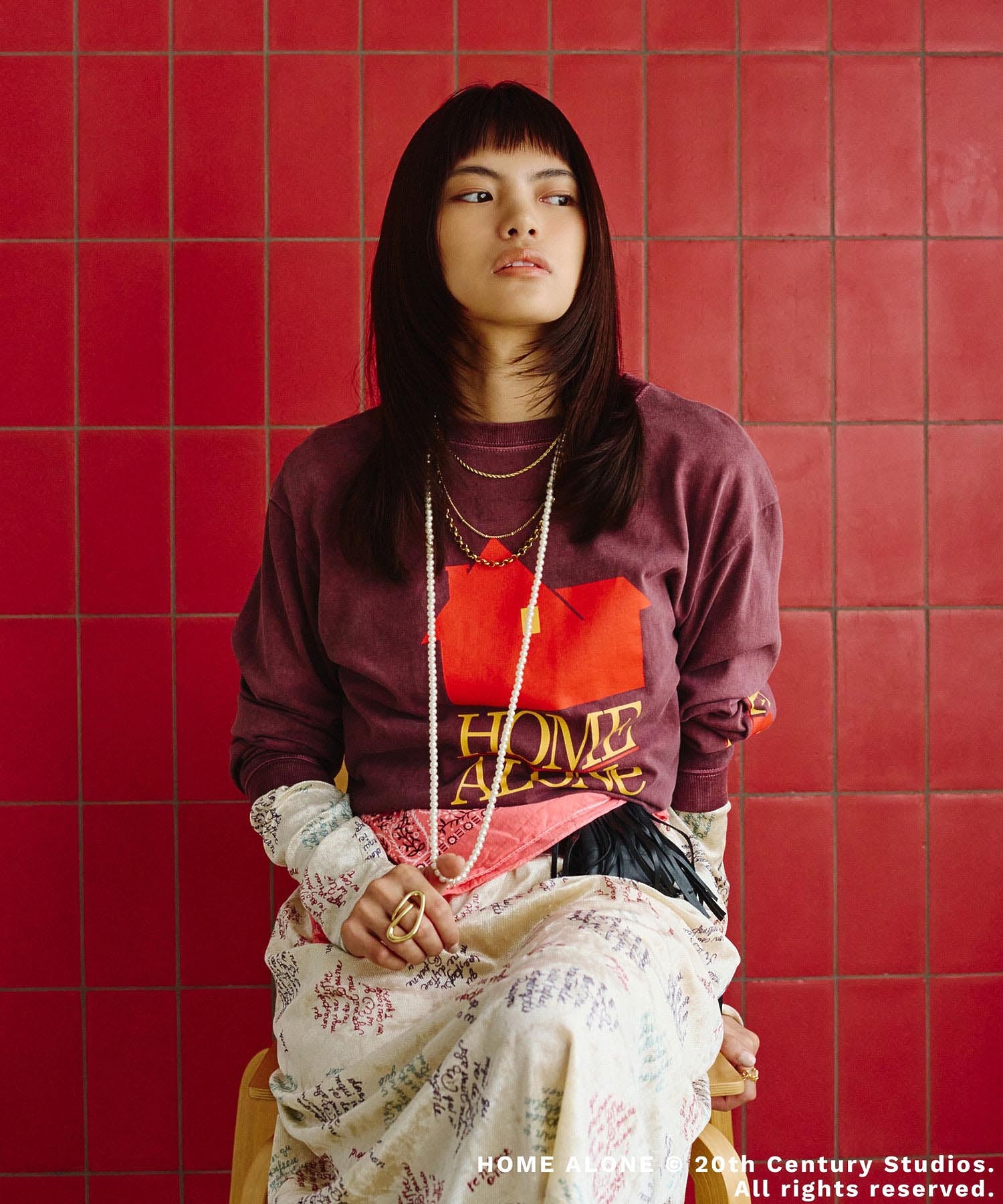 CREOLME/HOME ALONE /L/S TEE