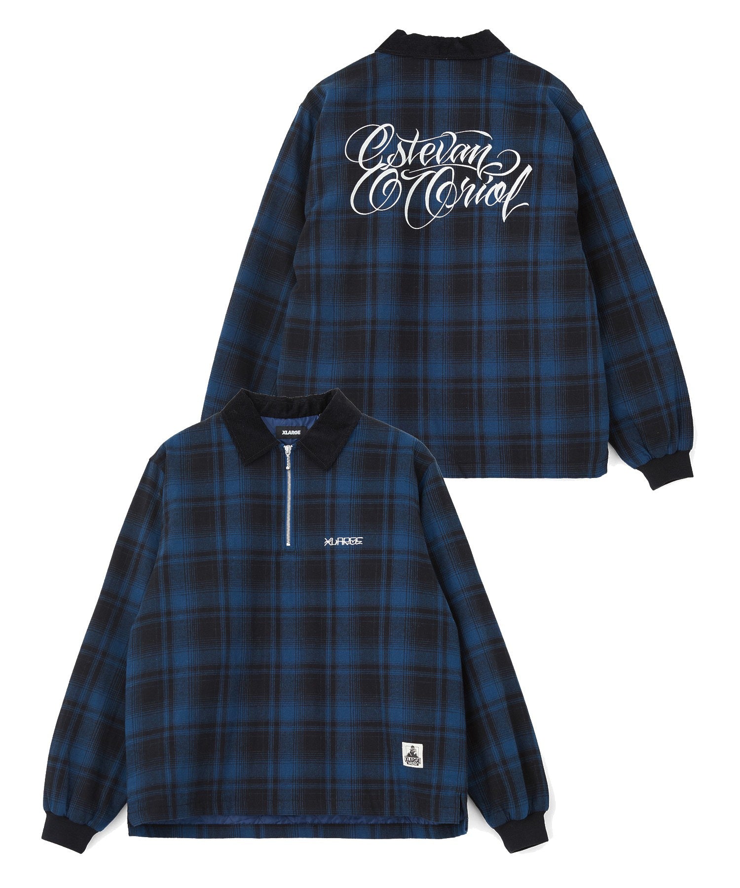 XLARGE×ESTEVAN ORIOL QUILTED HALF ZIP FLANNEL SHIRT