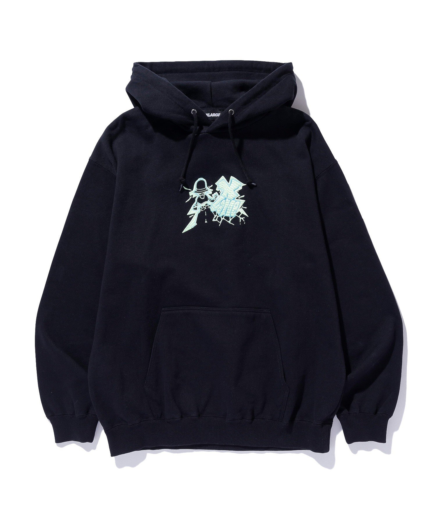 FLUORESCENT EMBROIDERED HOODED SWEATSHIRT