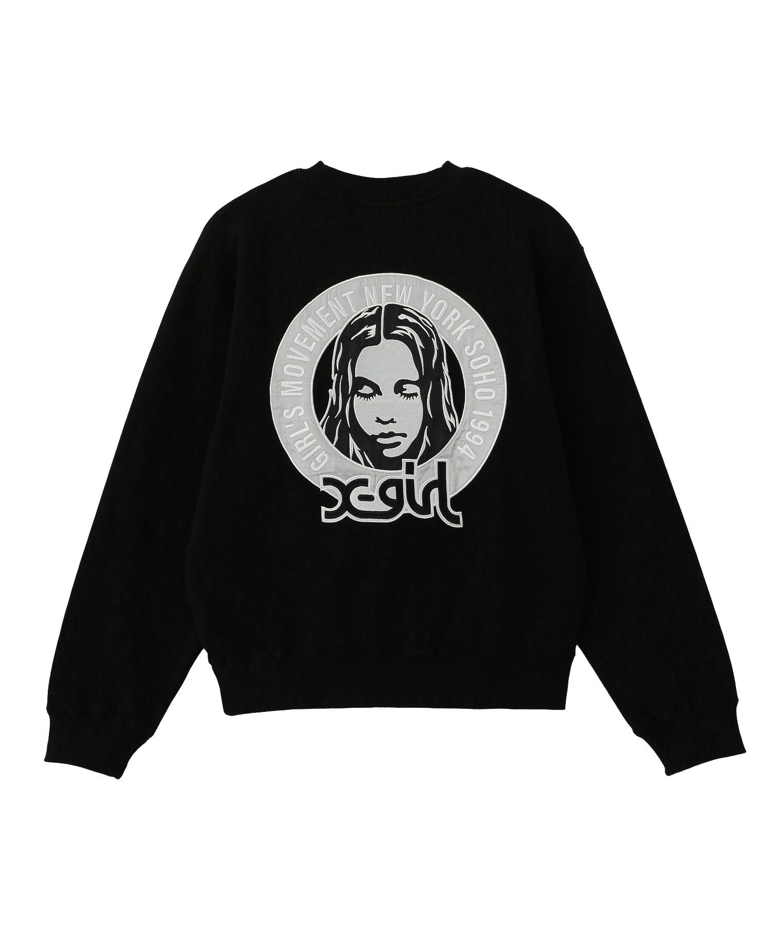 FACE IN CIRCLE LOGO PATCH CREWNECK SWEATSHIRT