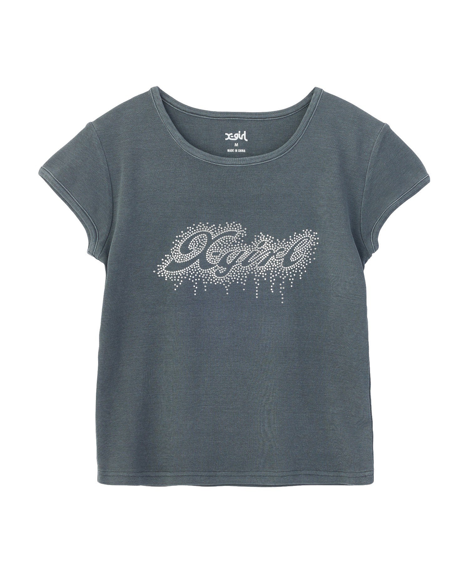 FADED DROP RHINESTONE LOGO S/S BABY TEE