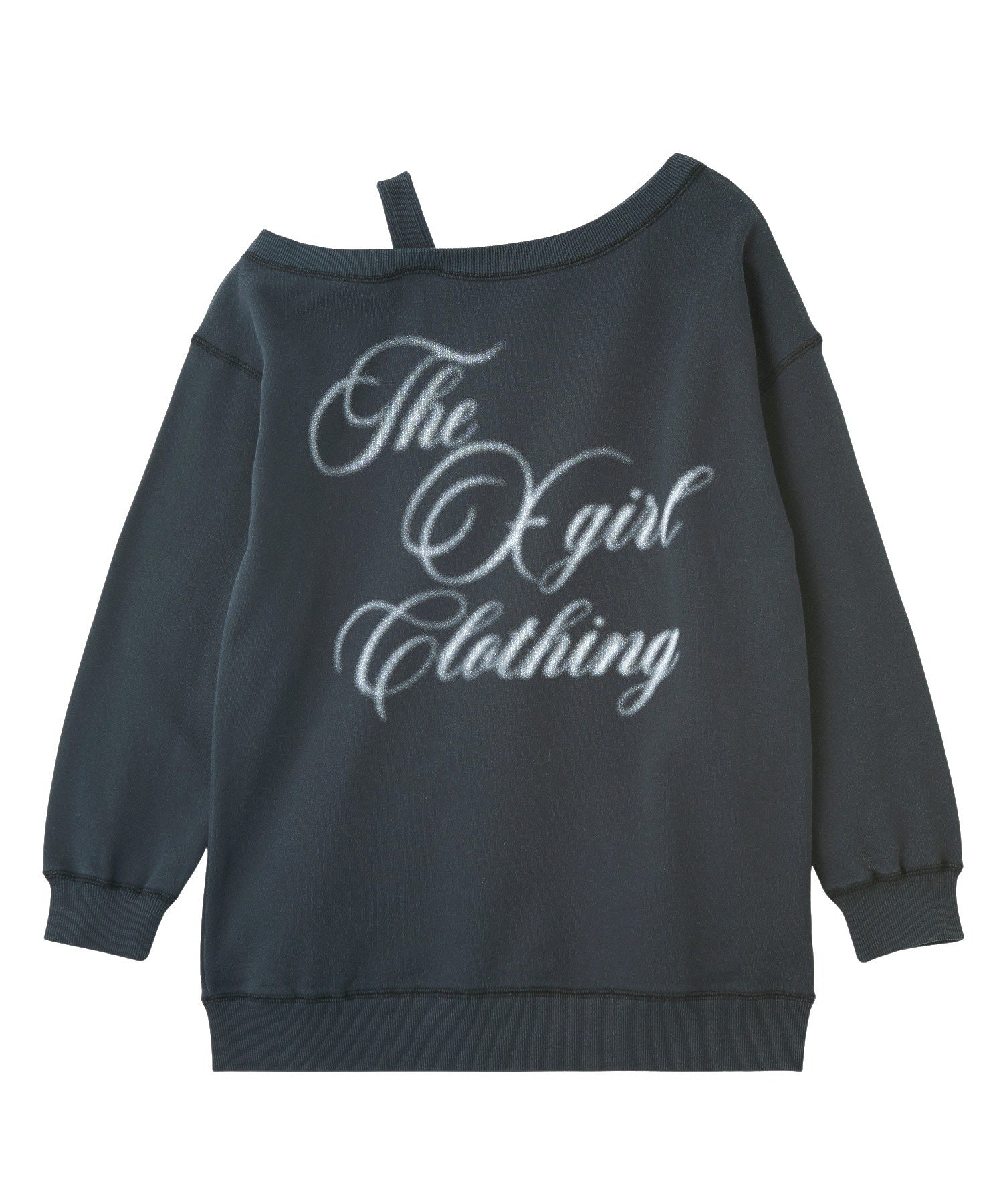 SCRIPT LOGO OFF SHOULDER SWEATSHIRT