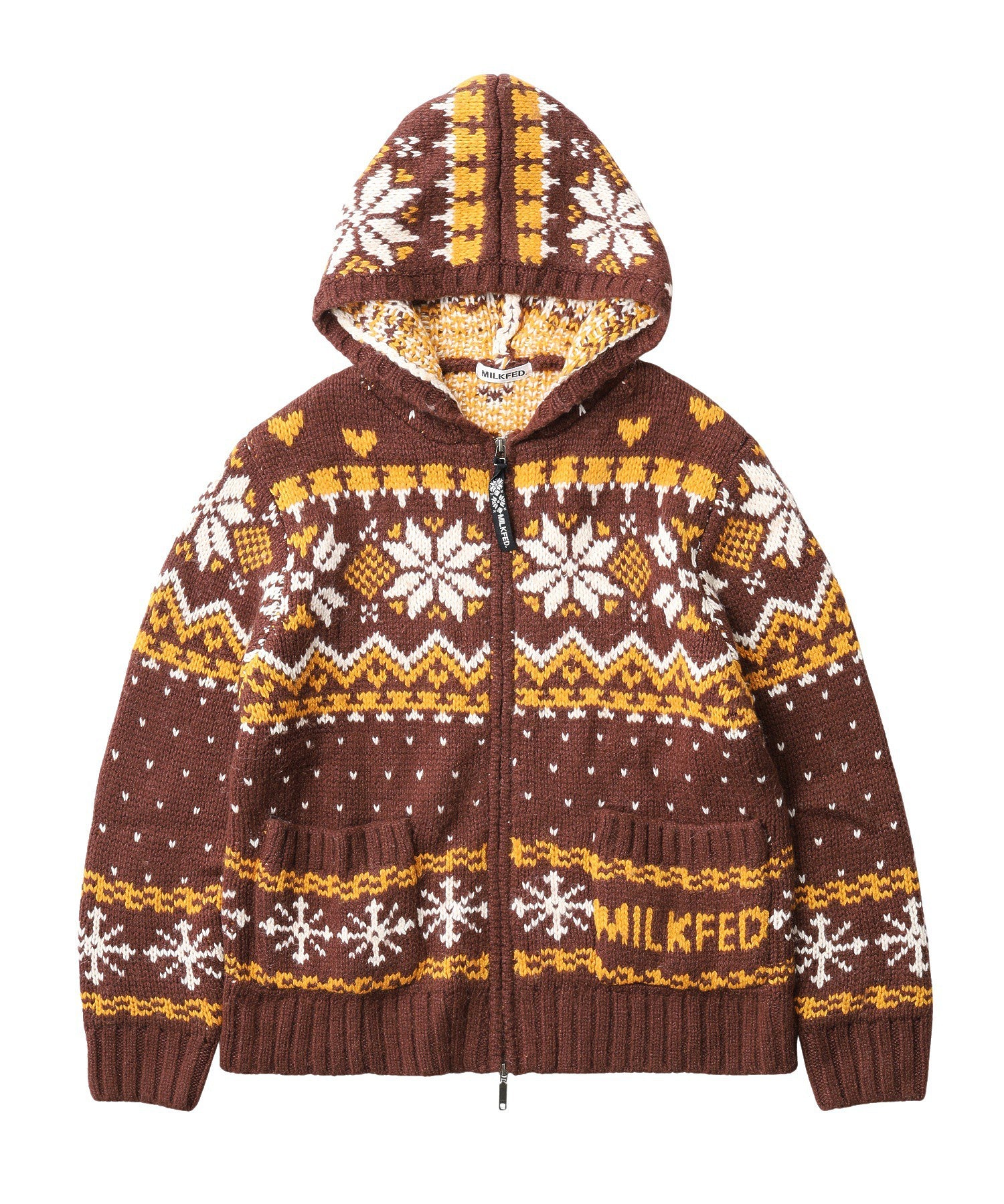 SNOW PATTERN COWICHAN KNIT JACKET