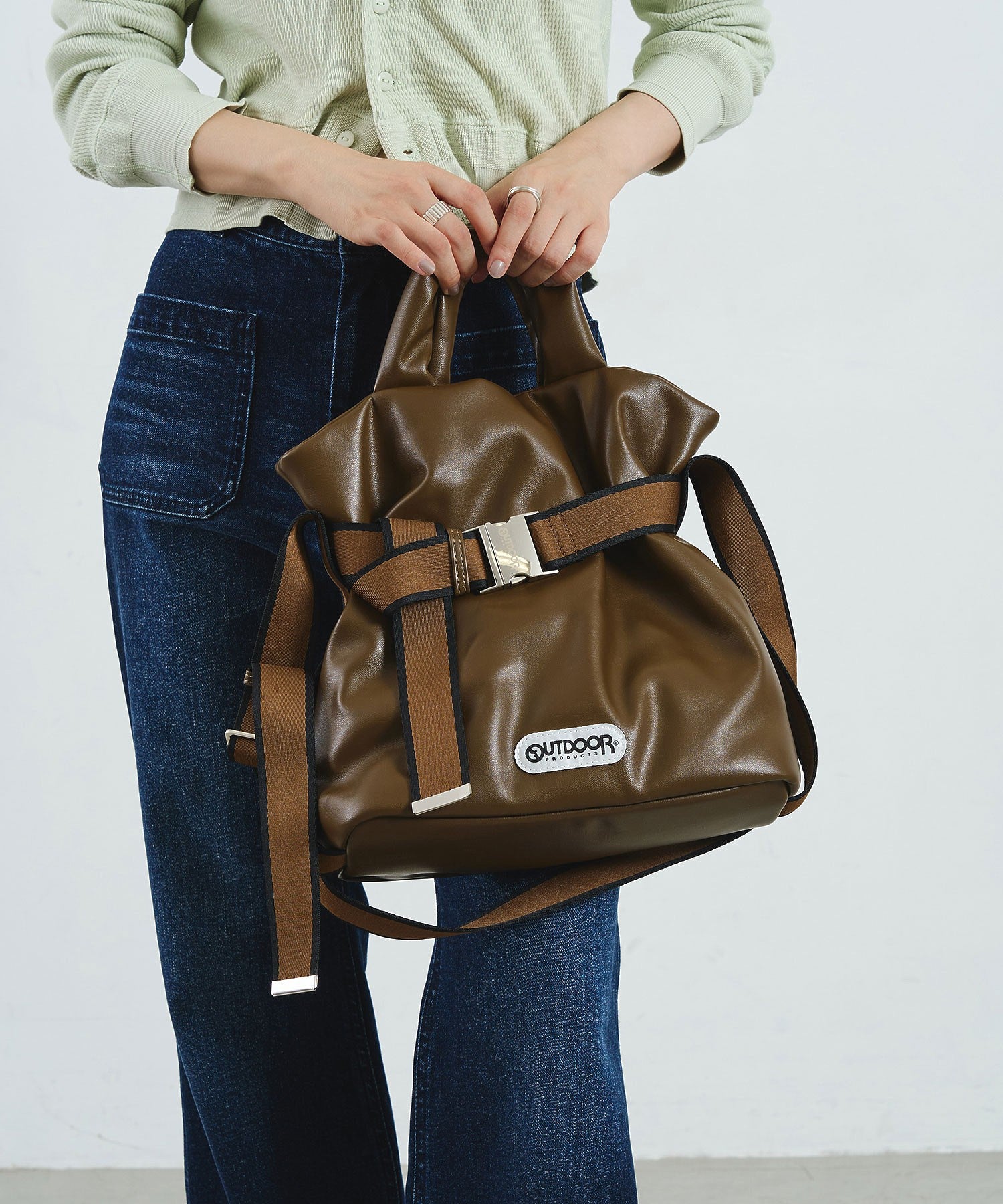 【ROSE BUD別注】OUTDOOR/FAKE LEATHER 2WAY BELT BAG