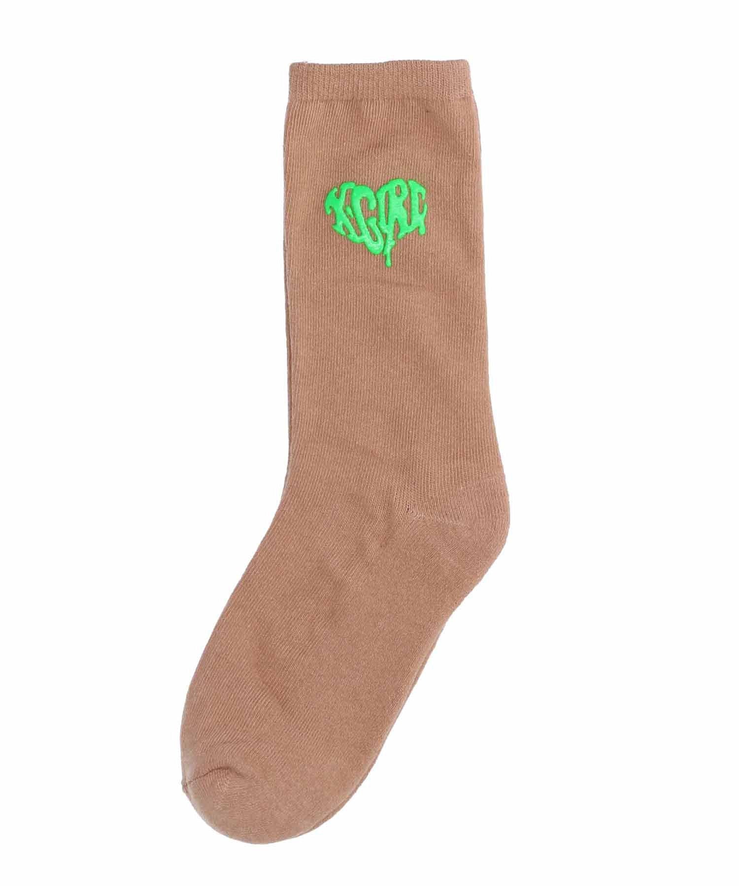 DRIPPING HEART LOGO SOCKS X-girl