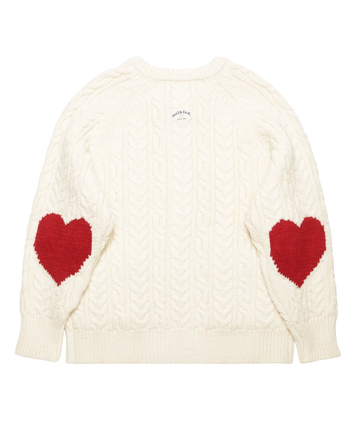 HEART ELBOW CABLE KNIT CARDIGAN