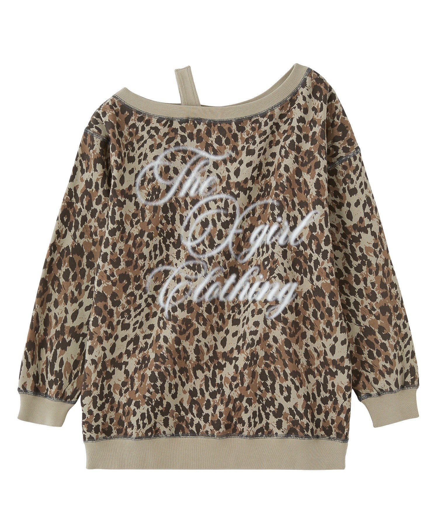 SCRIPT LOGO OFF SHOULDER SWEATSHIRT