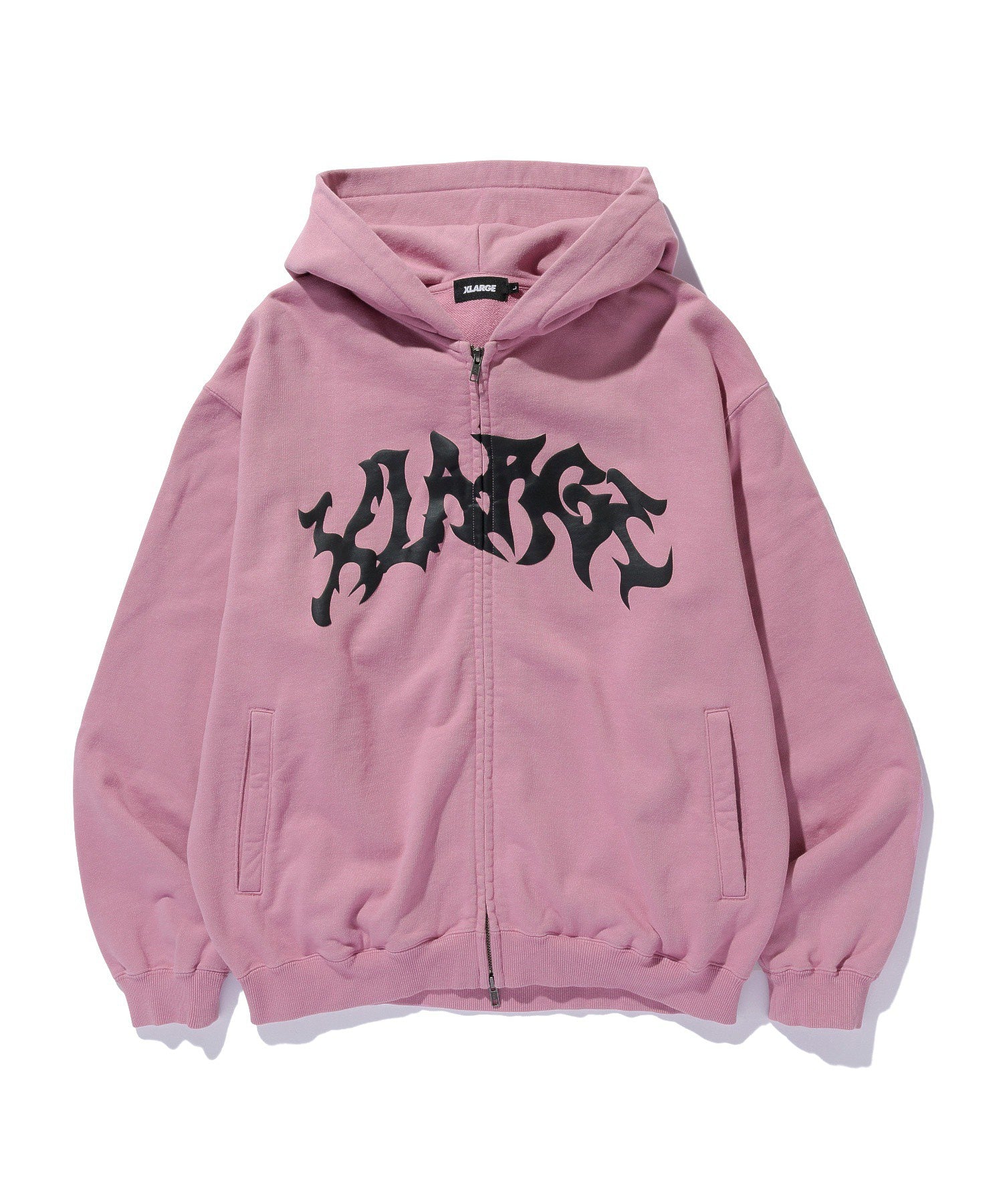 DISTORTED LOGO ZIP UP HOODED SWEATSHIRT