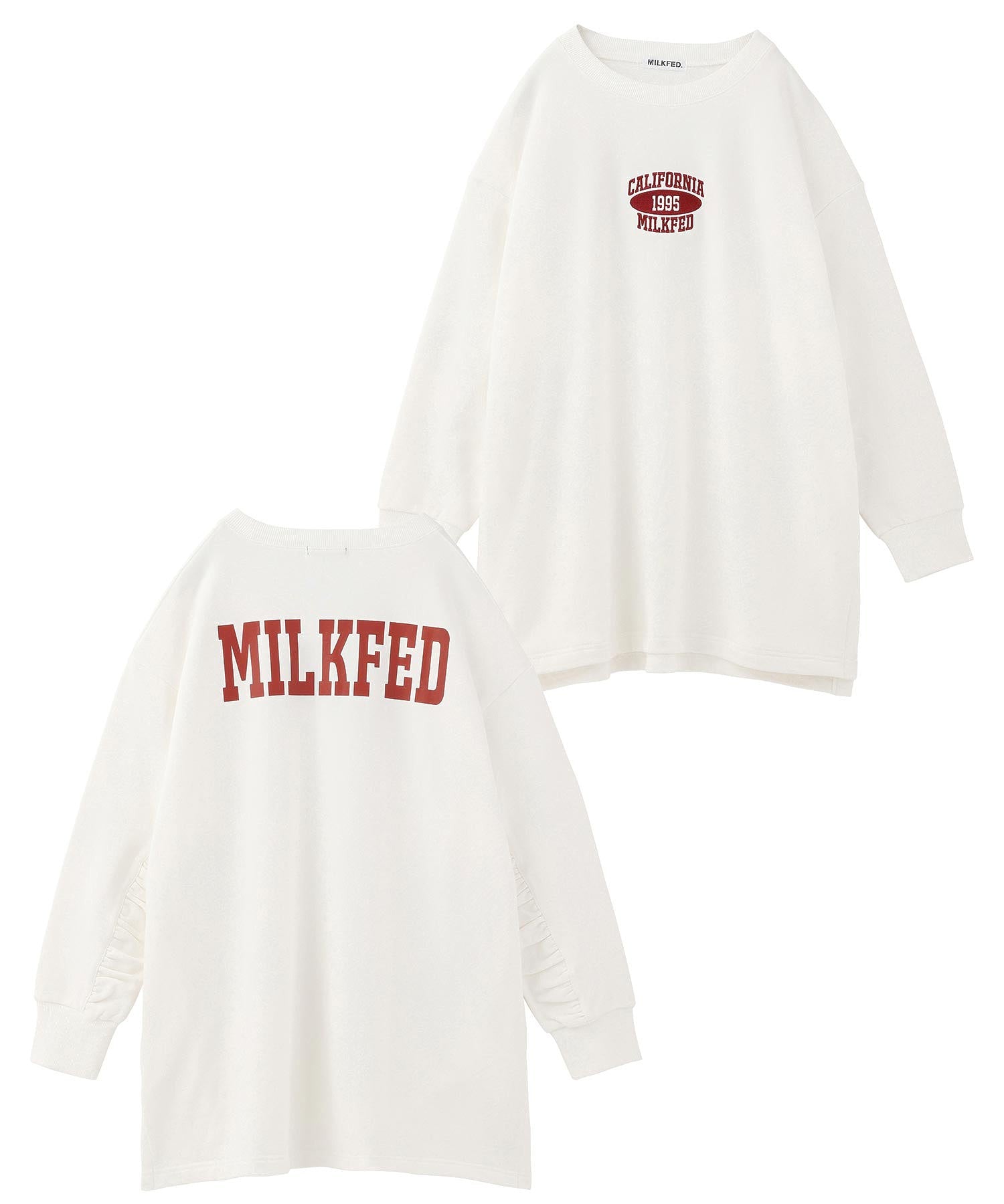 GATHERED SLEEVE SWEAT TOP MILKFED.