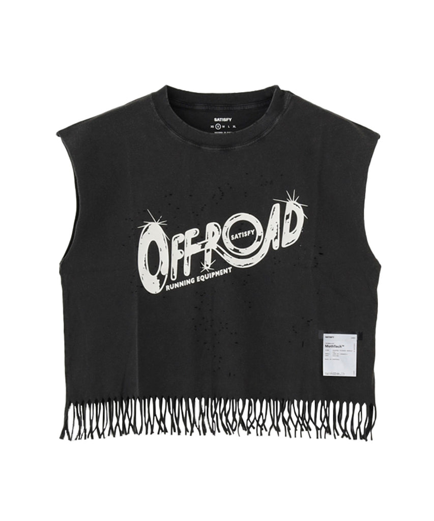 SATISFY/サティスファイ/MothTech Cropped Fringed Muscle Tee 11040