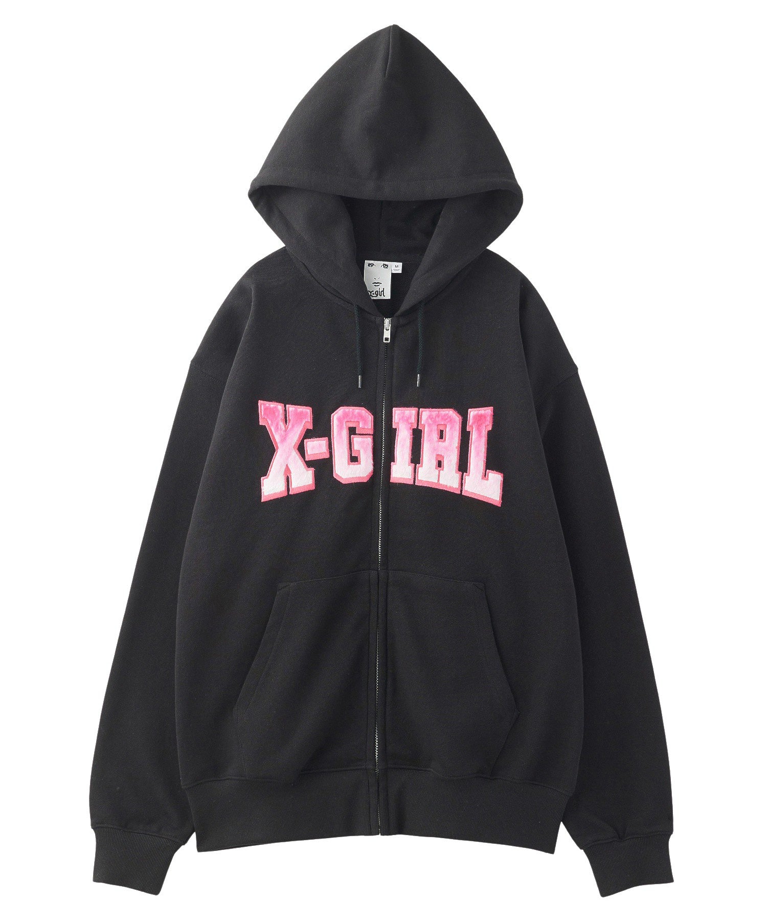 FAUX FUR LOGO ZIP UP SWEAT HOODIE