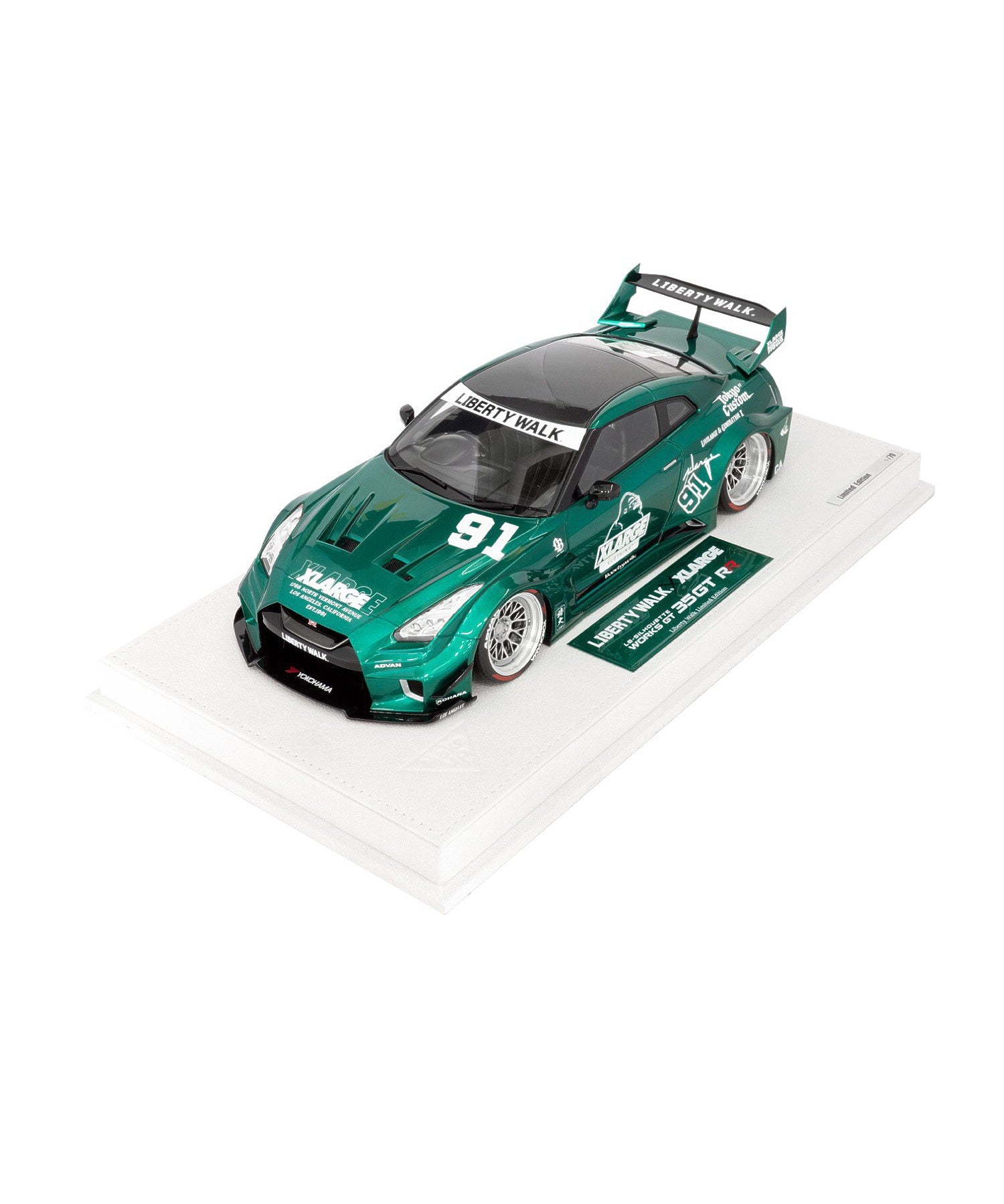 XLARGE×LIBERTY WALK 1/18 MakeUP LB Shiulette WORKS GT GTR GREEN