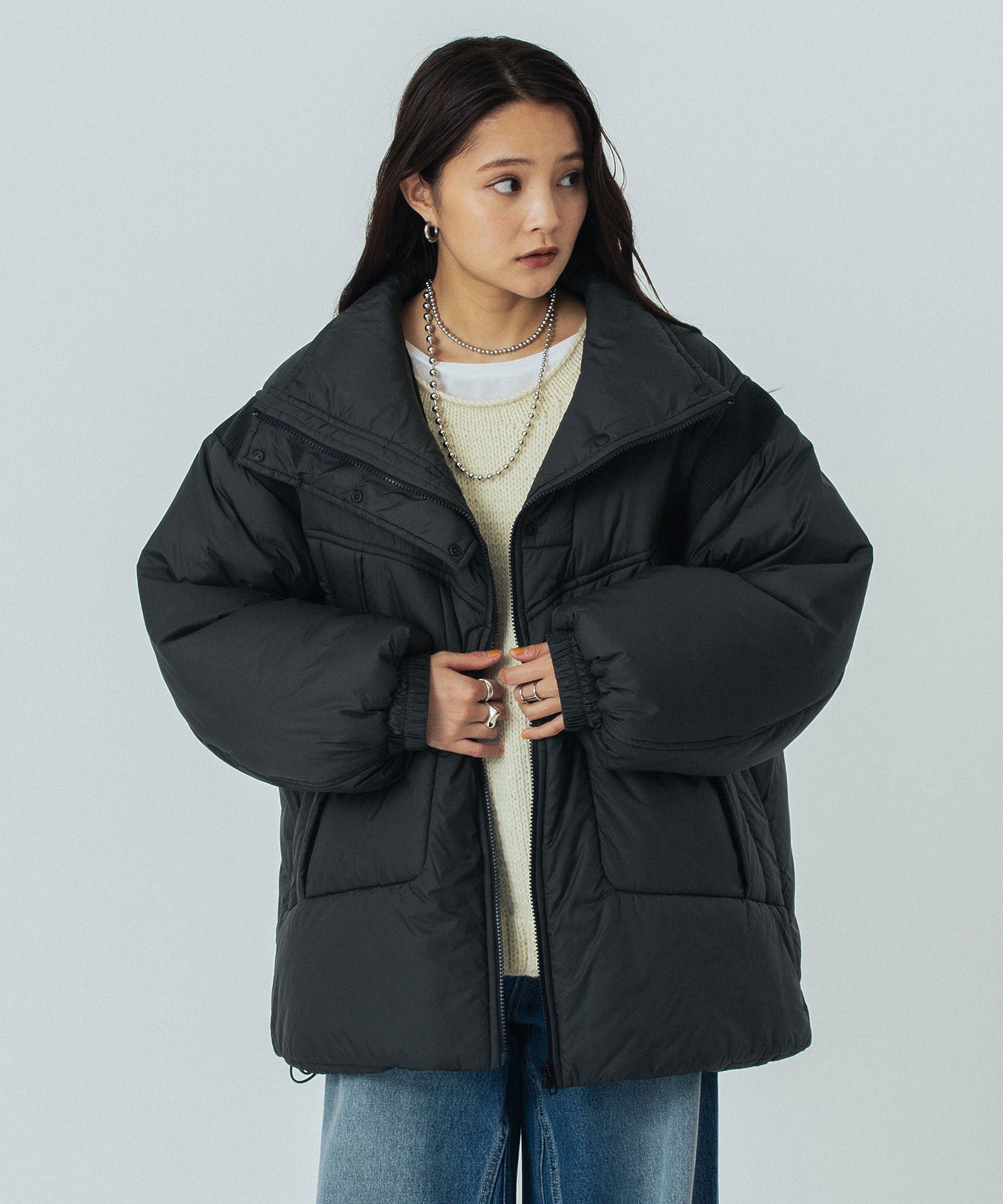 STAND COLLAR PADDED JACKET