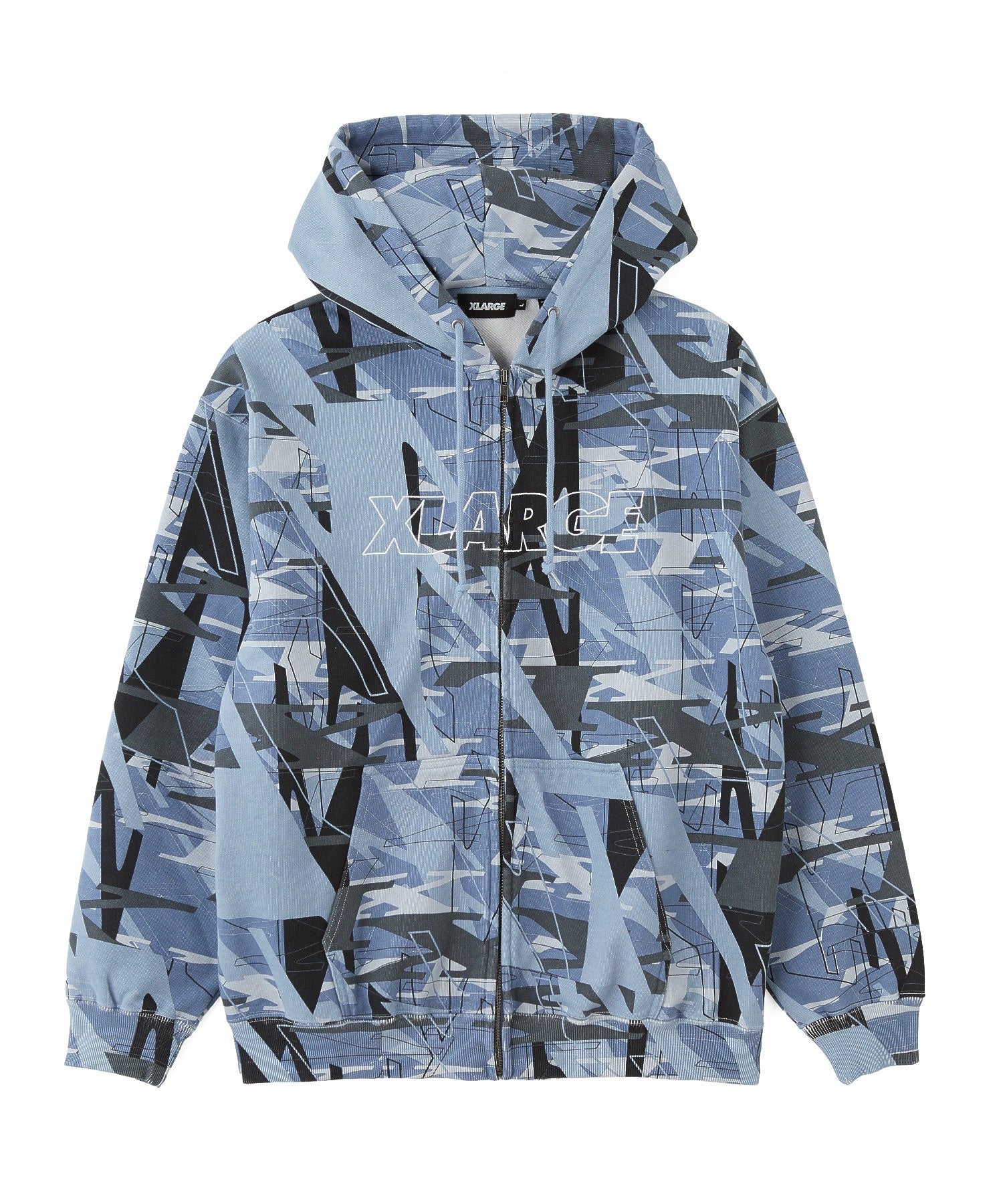 ALLOVER PRINT ZIP HOODED SWEATSHIRT