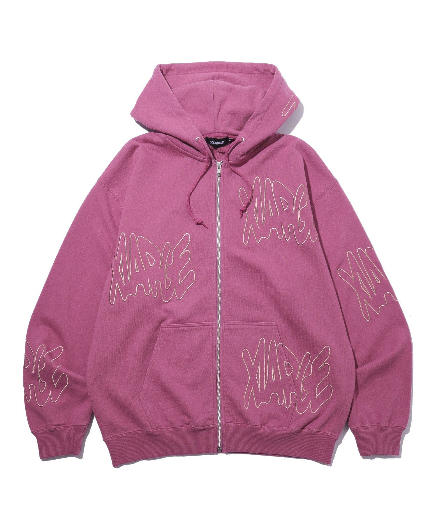 ALLOVER LOGO ZIP HOODED SWEATSHIRT