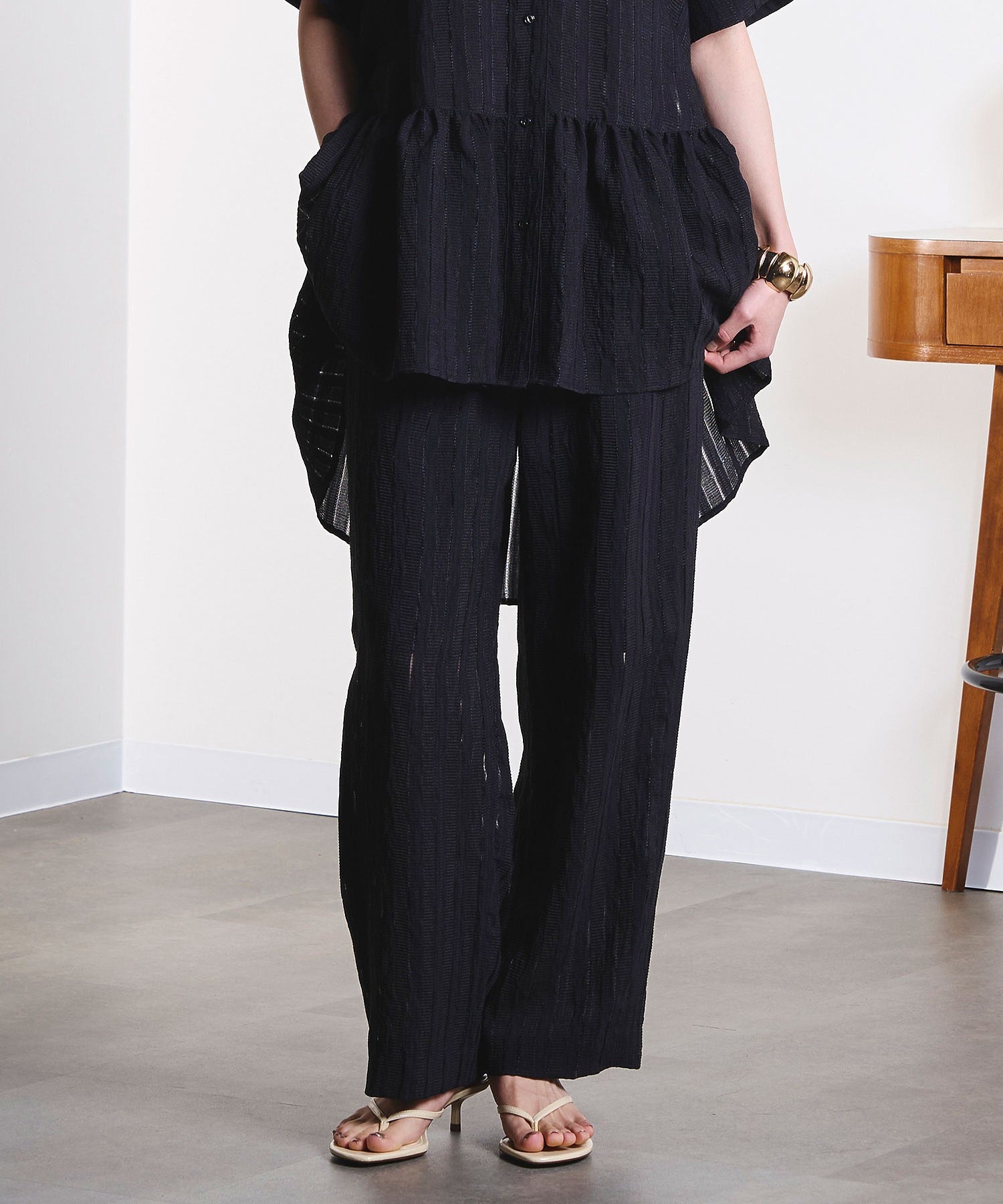 GENE HEAVENS/DOBBY STRIPE EASY PANTS