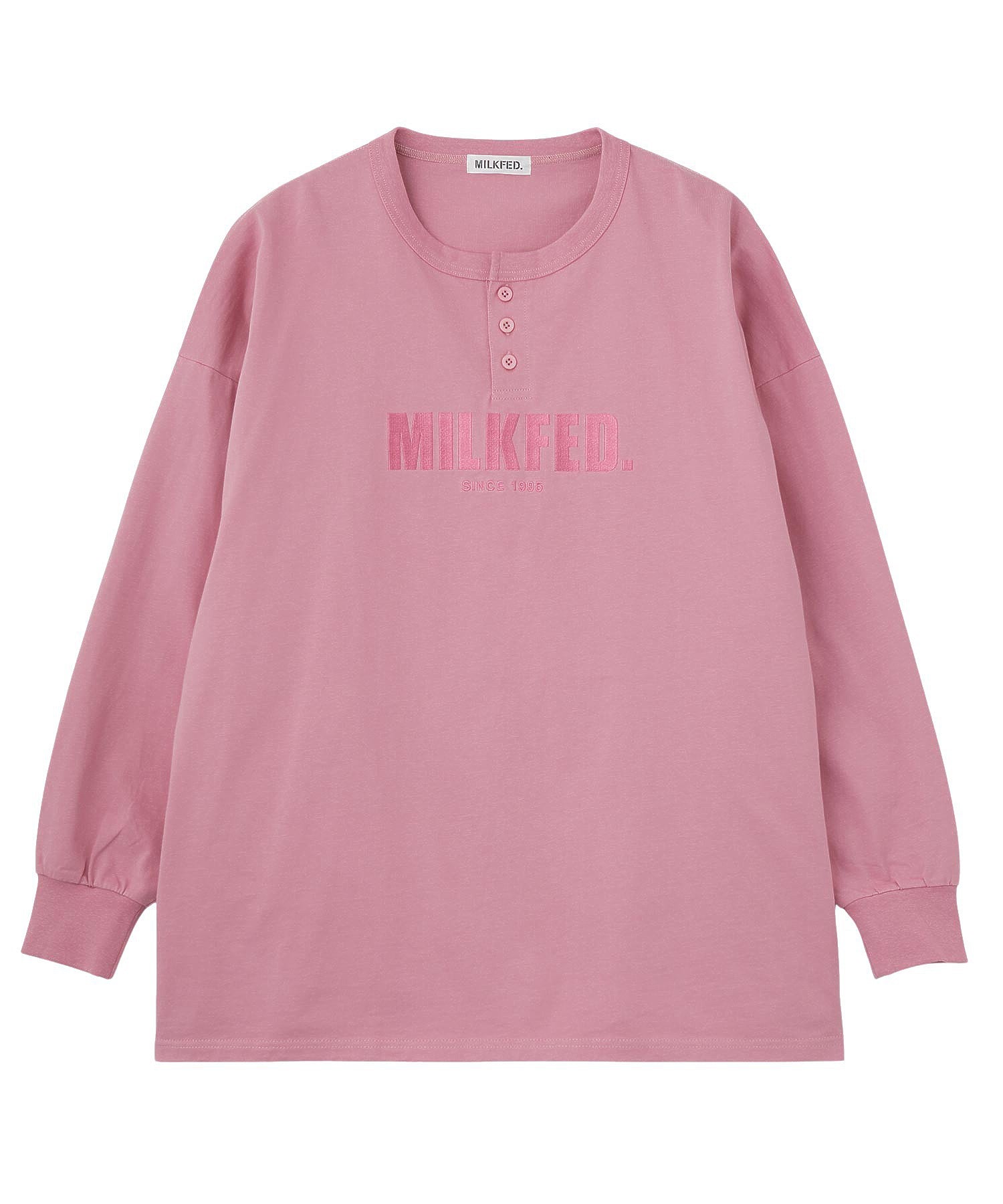 HENLEY NECK BIG L/S TOP