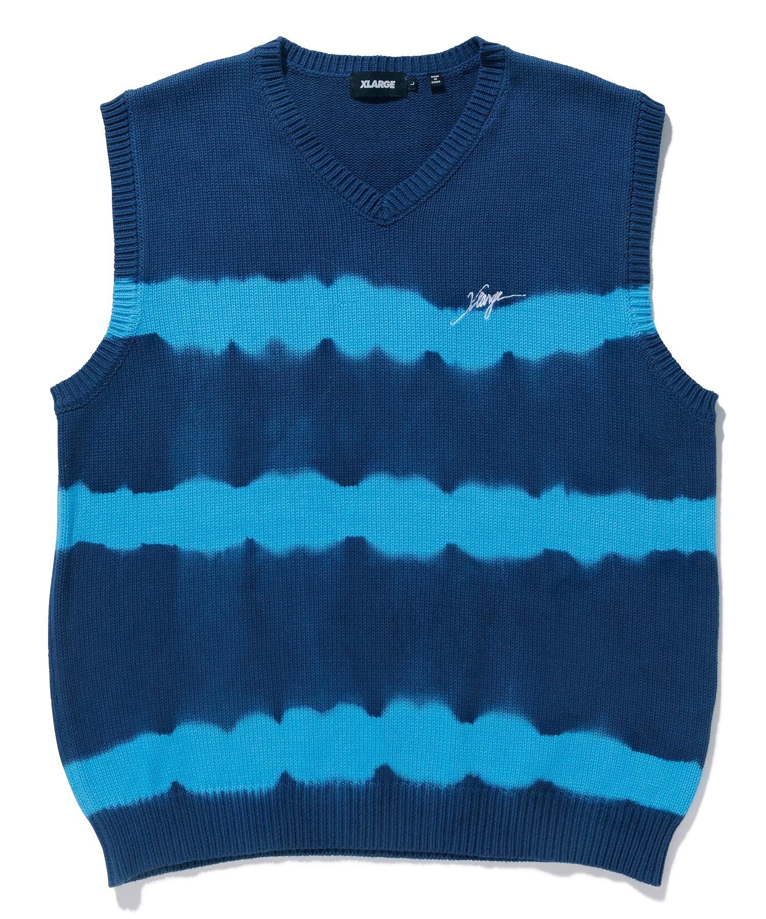 TIE DYE STRIPED KNIT VEST XLARGE