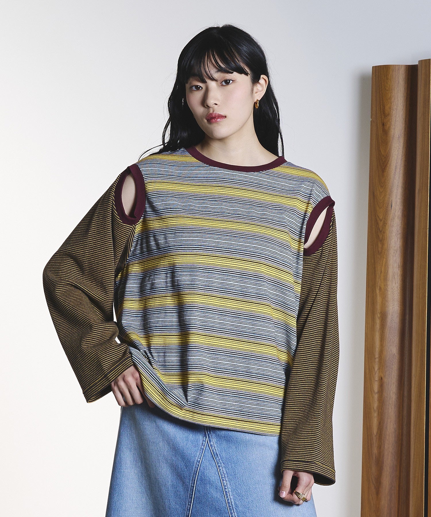 CREOLME/MULTI STRIPE L/S TEE