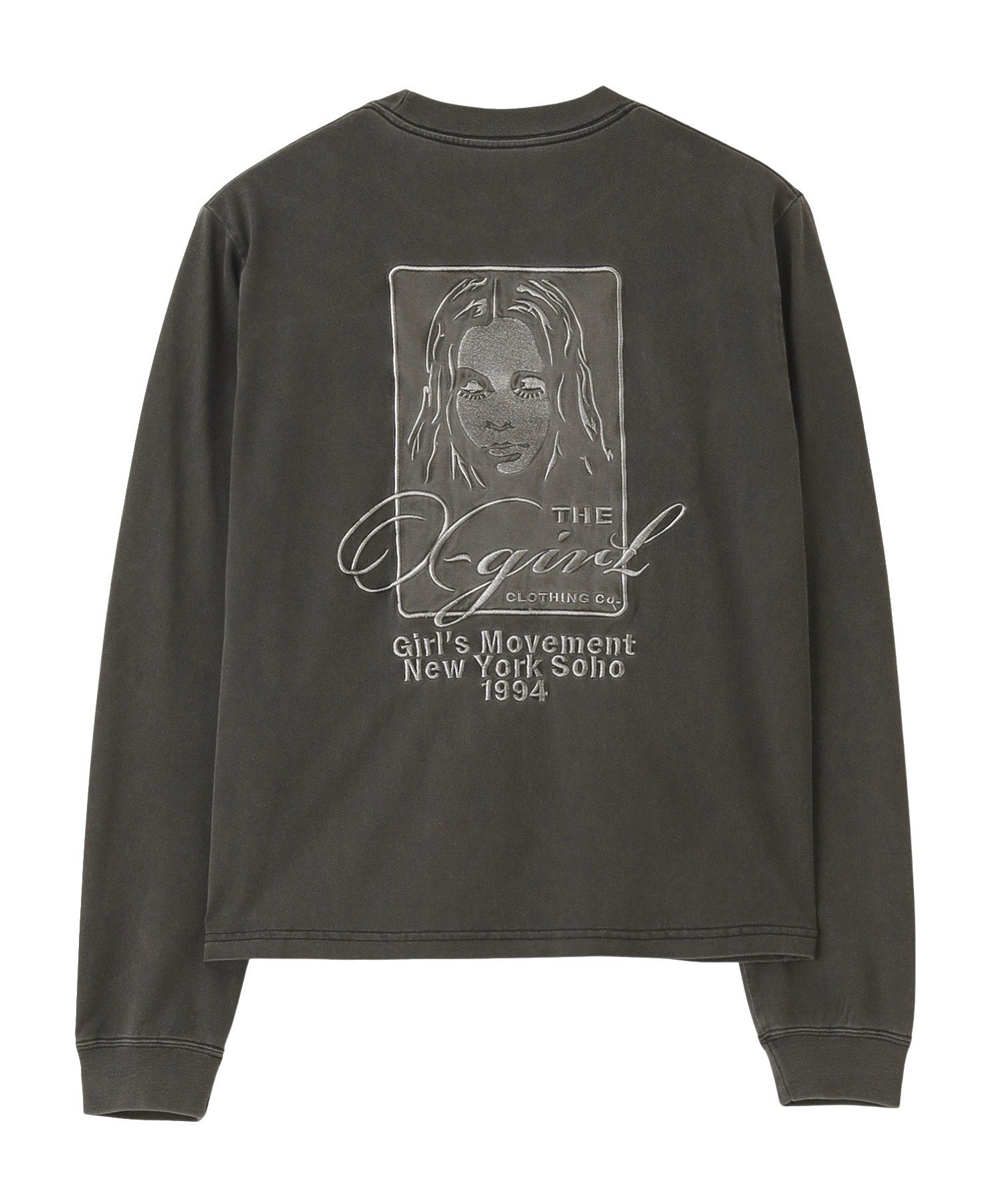 PIGMENT DYED FACE AND LOGO SQUARE PATCH L/S TEE