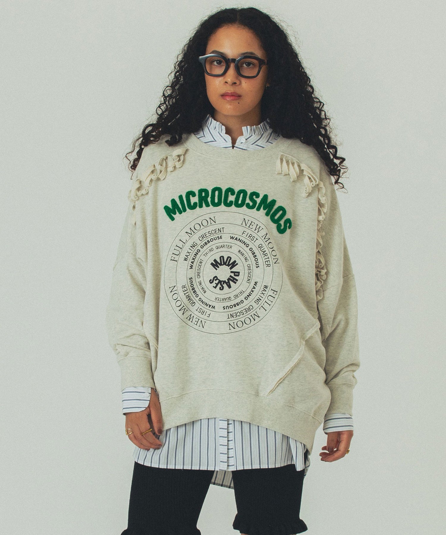 GENE HEAVENS/EMBROIDERY PRINT FRINGE SWEAT