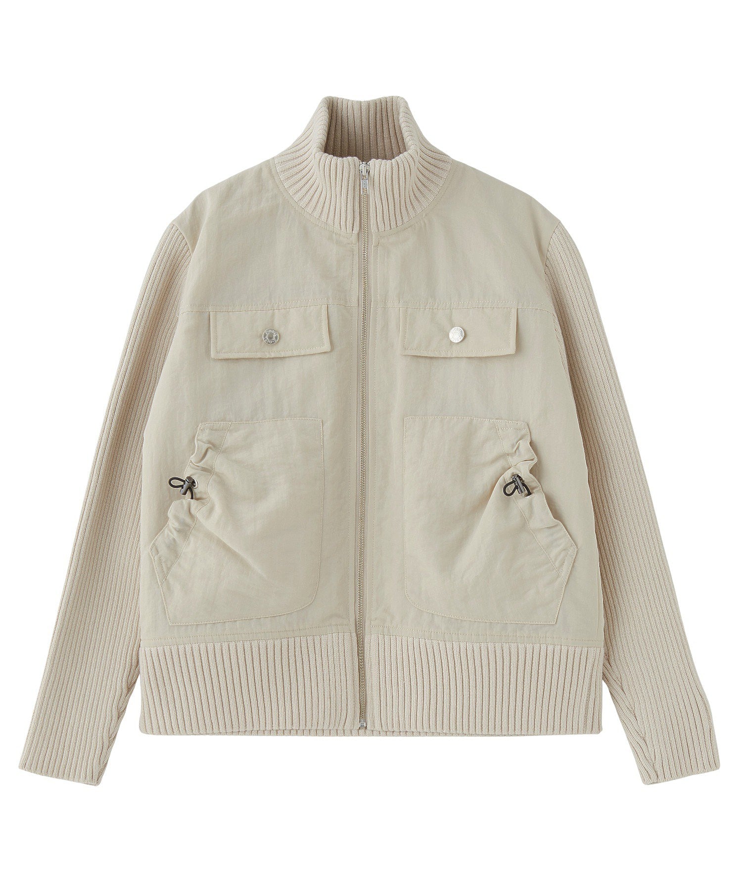 RIBBED SLEEVE WOVEN JACKET