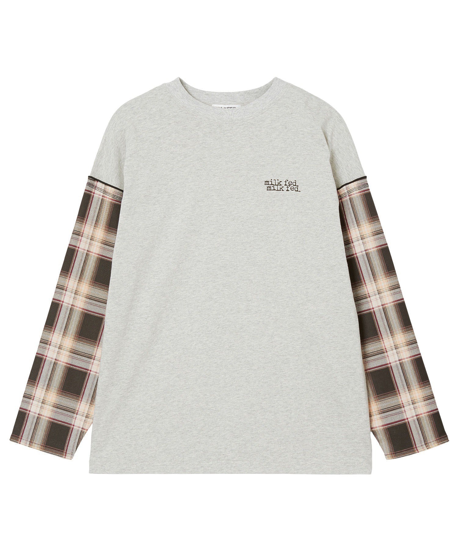 PLAID SLEEVES L/S TOP