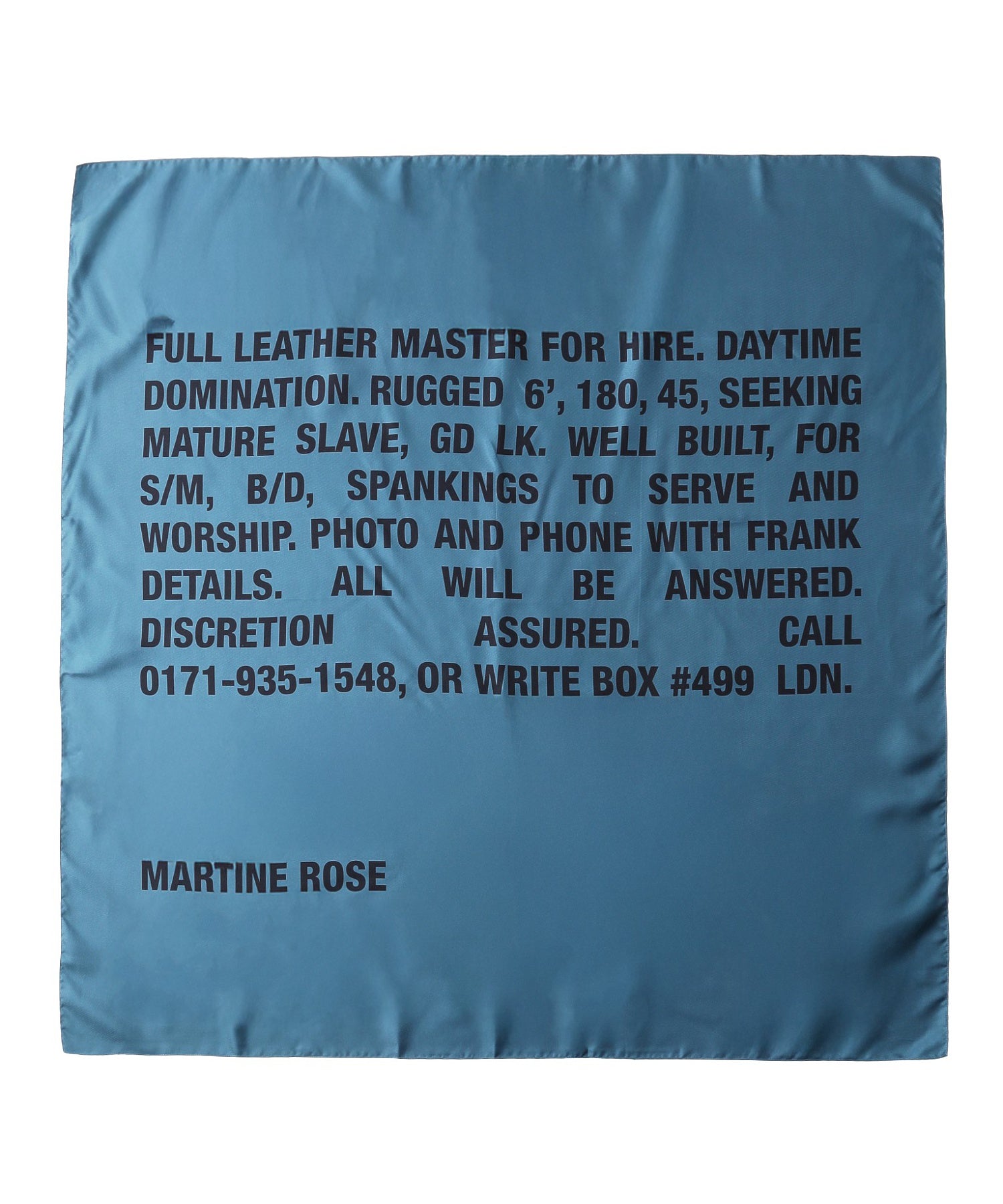MARTINE ROSE/マーティン ローズ/CLASSIFIED SCARF 1230WF08