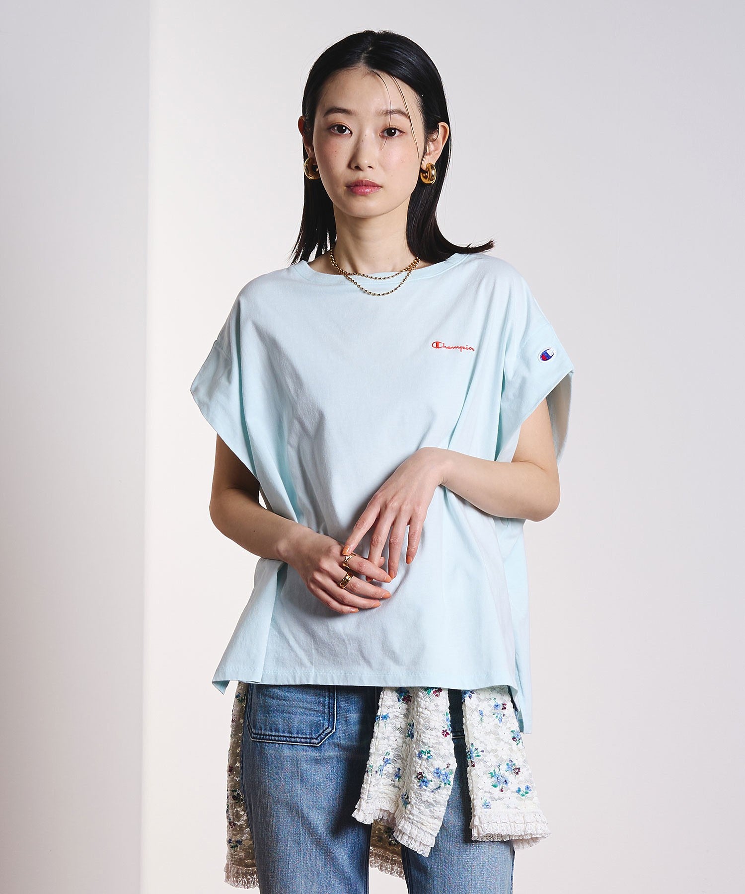 【Champion別注】ROSEBUD x champion FRENCH SLEEVE TEE