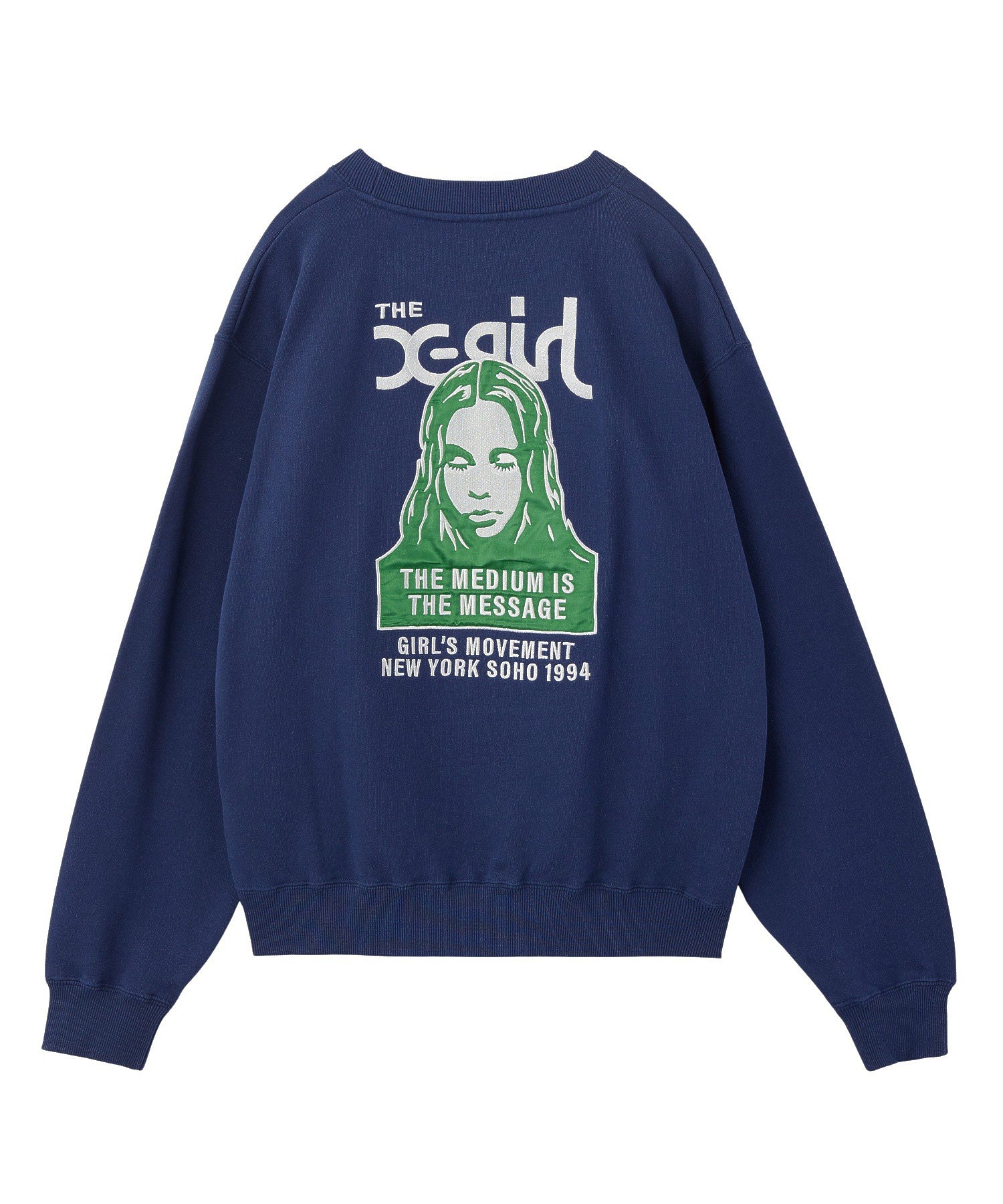 FACE PATCH AND LOGO CREWNECK SWEAT TOP
