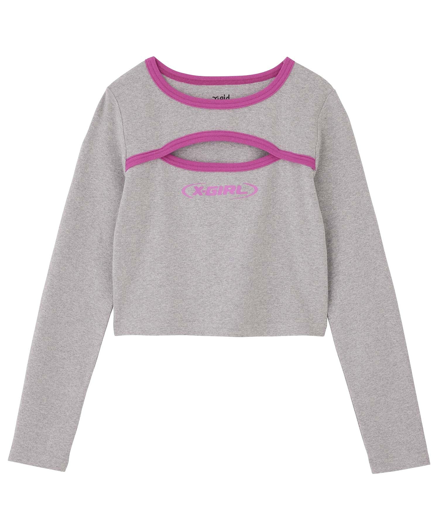 FRONT CUTOUT L/S BABY TEE X-girl