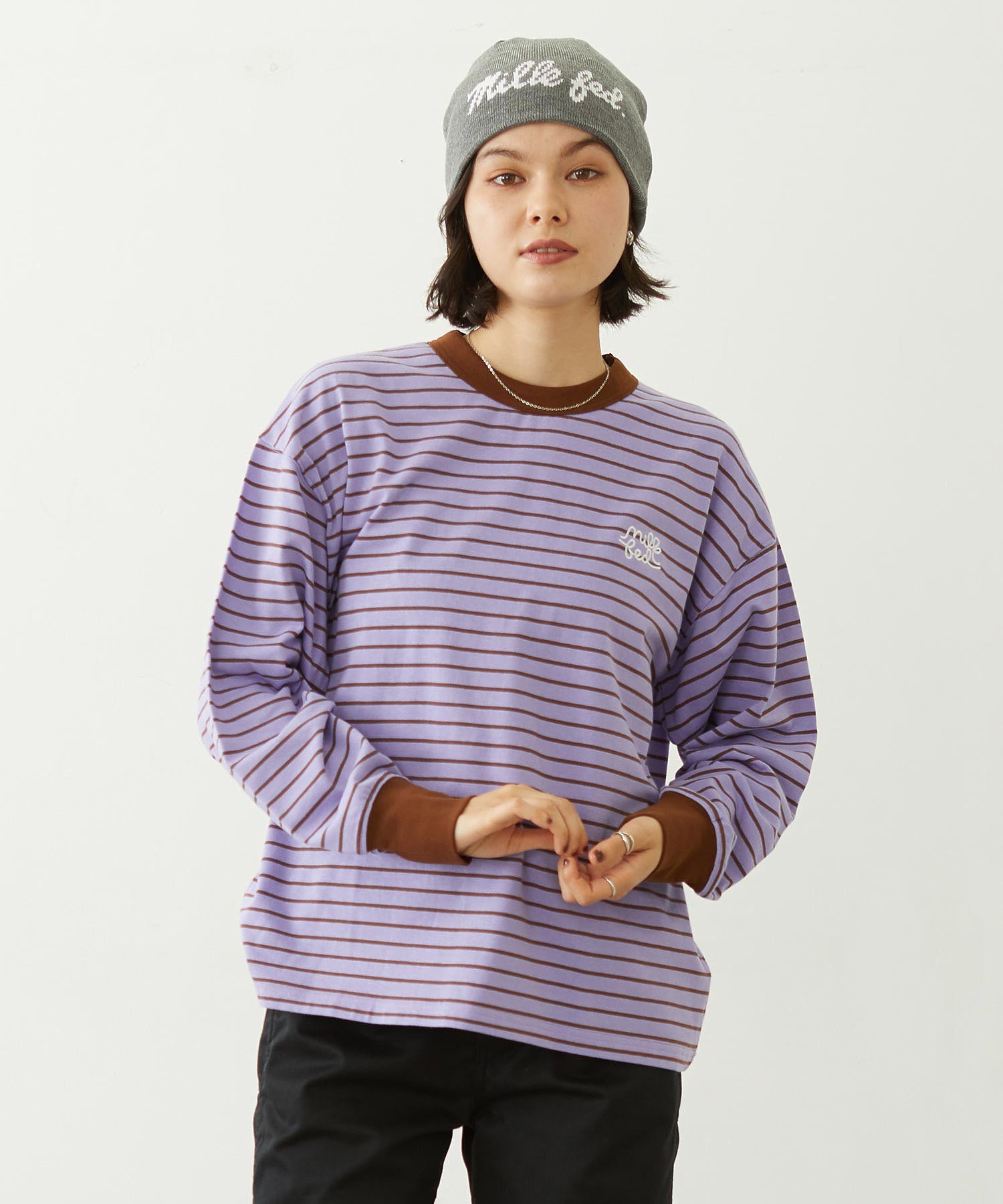 STRIPED L/S TOP