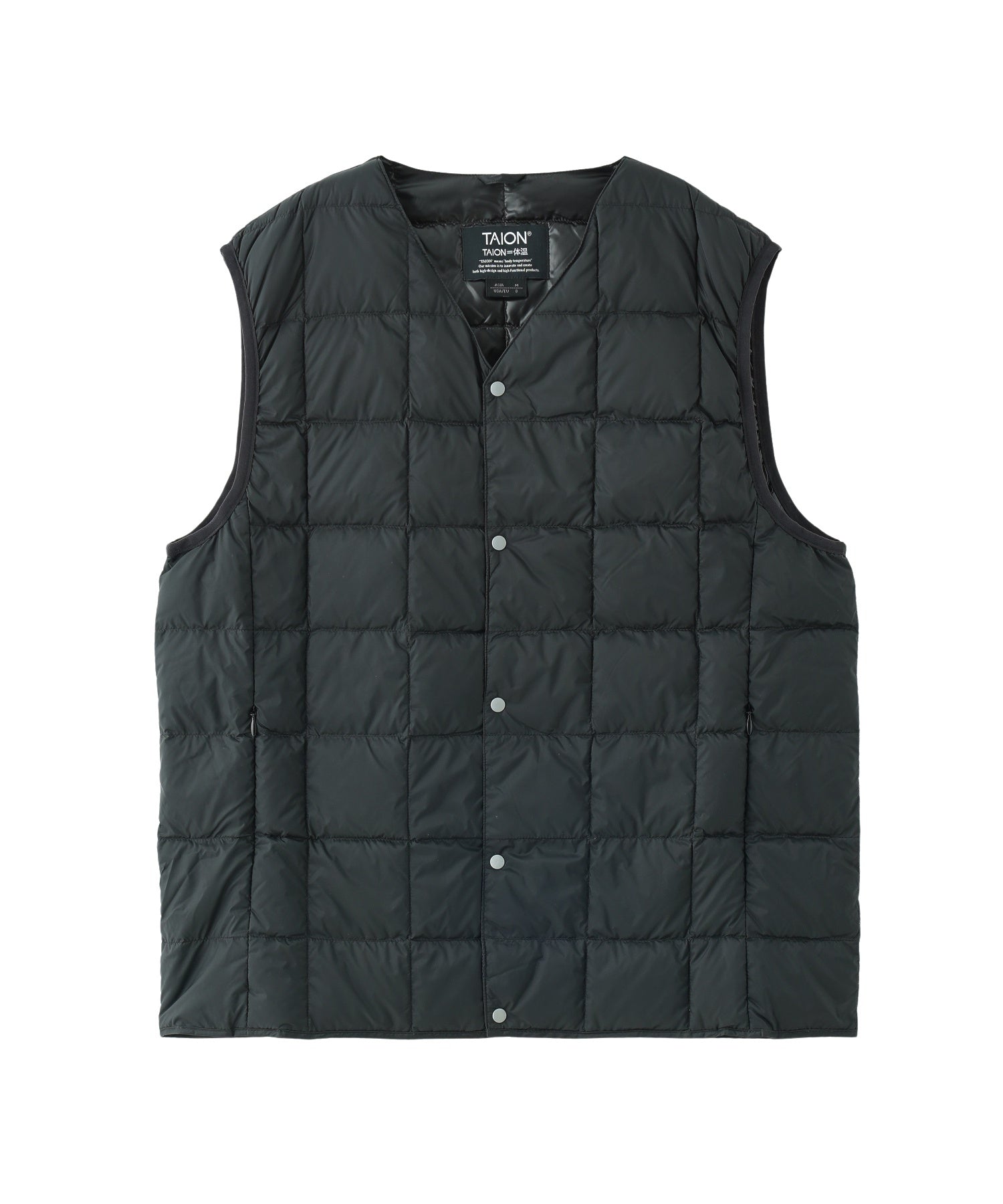 TAION/タイオン/V NECK BUTTON DOWN VEST/TAION-001