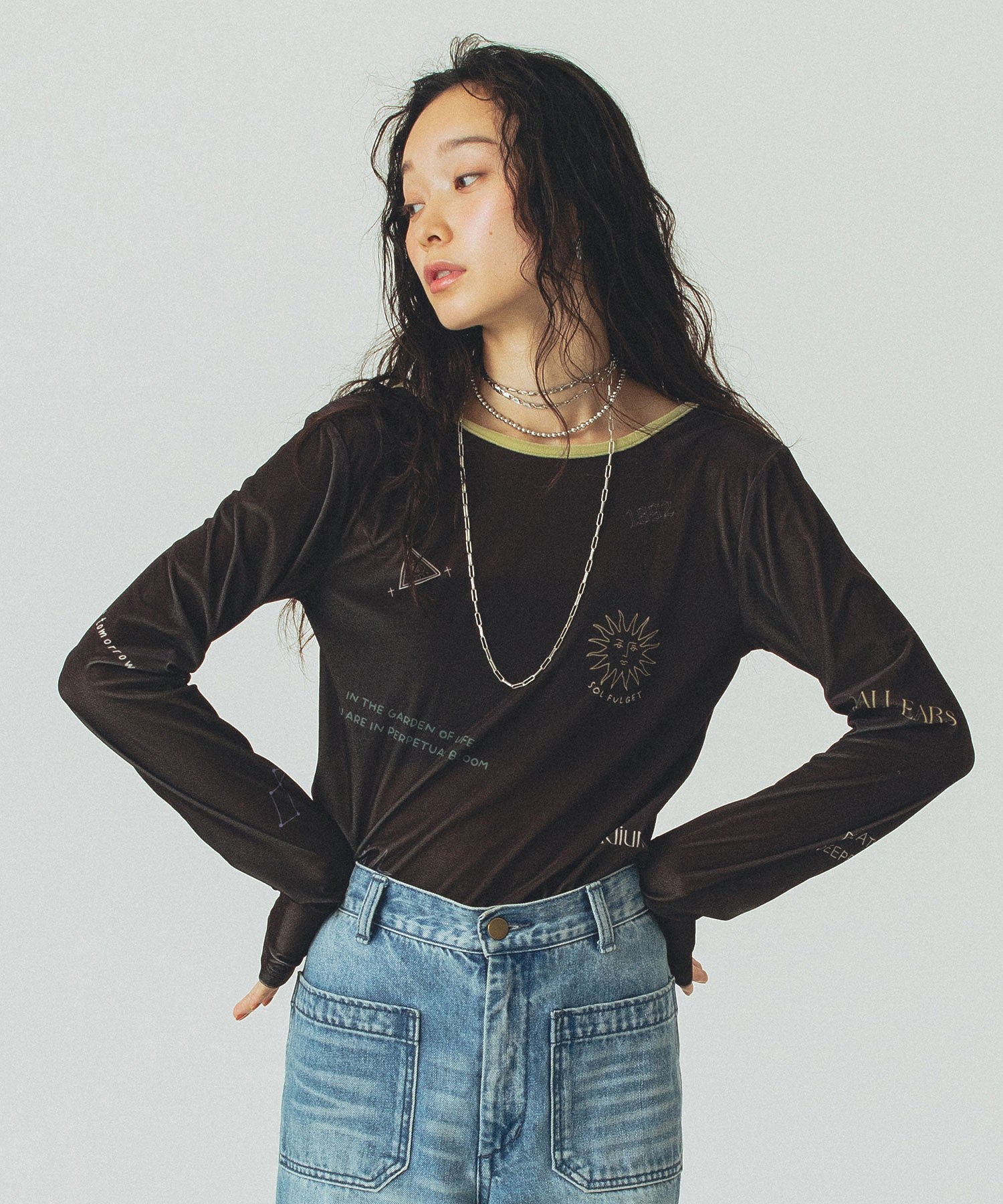 SHEER VELOUR L/S TEE
