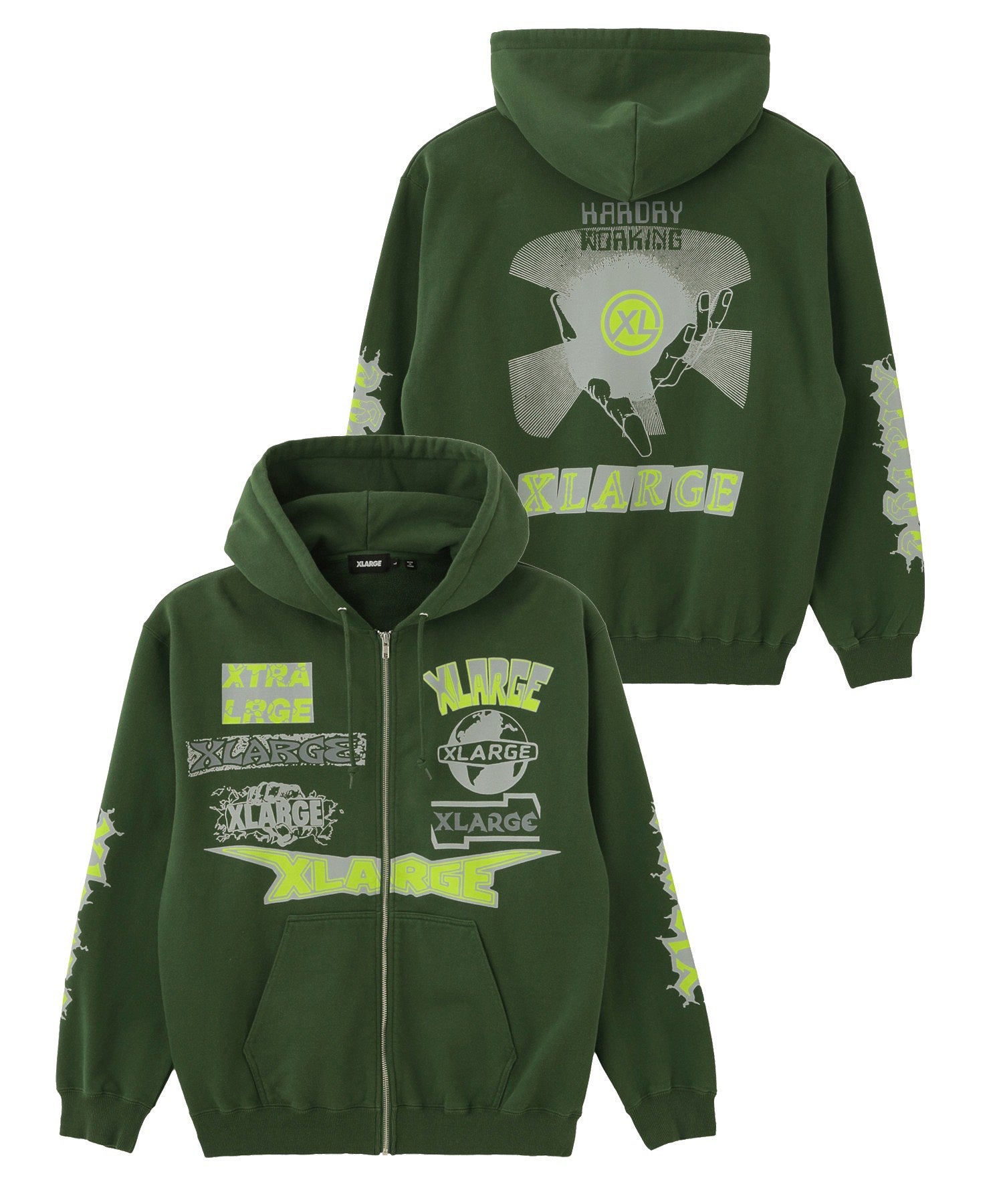 MULTI LOGO ZIP HOODED SWEATSHIRT