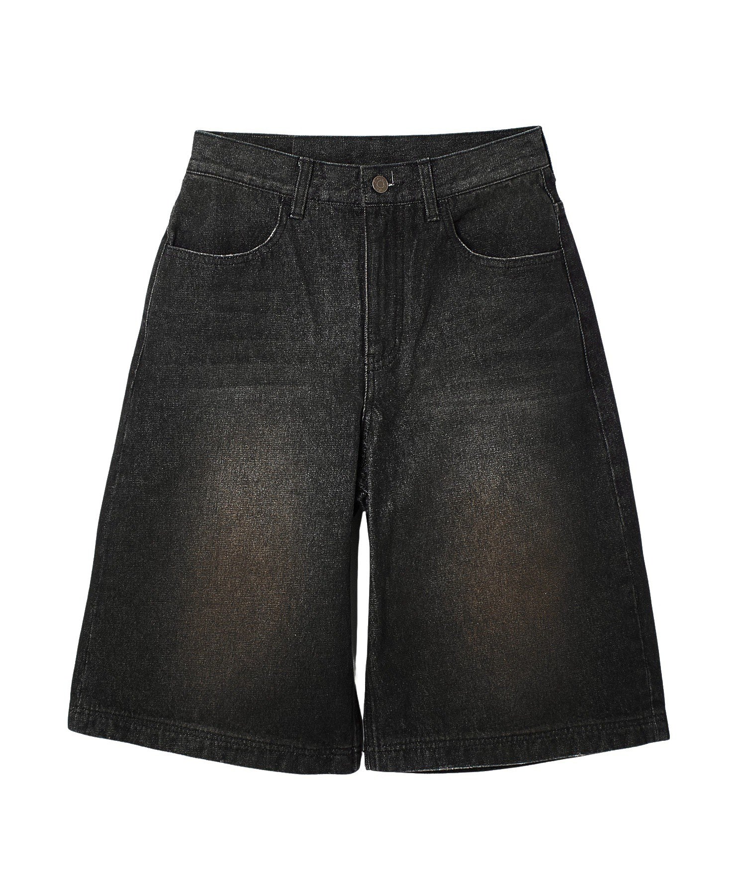 WAXED DENIM SHORTS