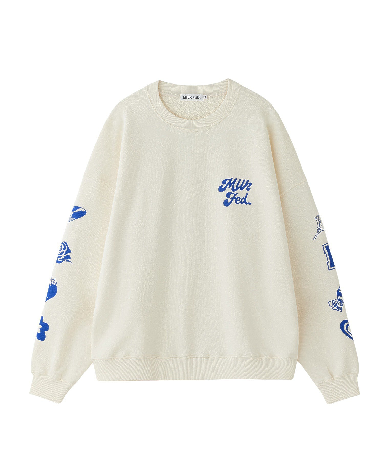 PRINTED SLEEVE SWEAT TOP